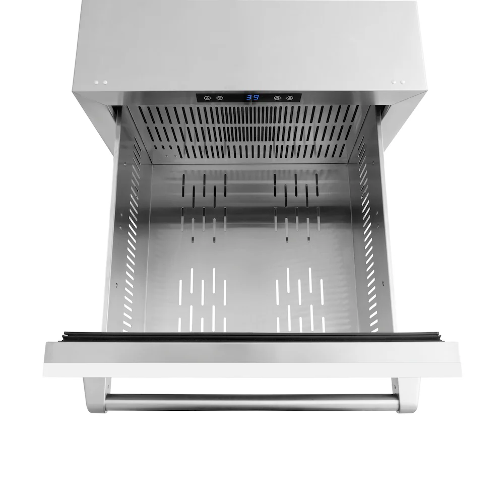 ZLINE 24 in. Touchstone 168 Can Outdoor-Rated Dual Refrigerator Drawer with White Matte Doors (RDSO-WM-24) - Image 8