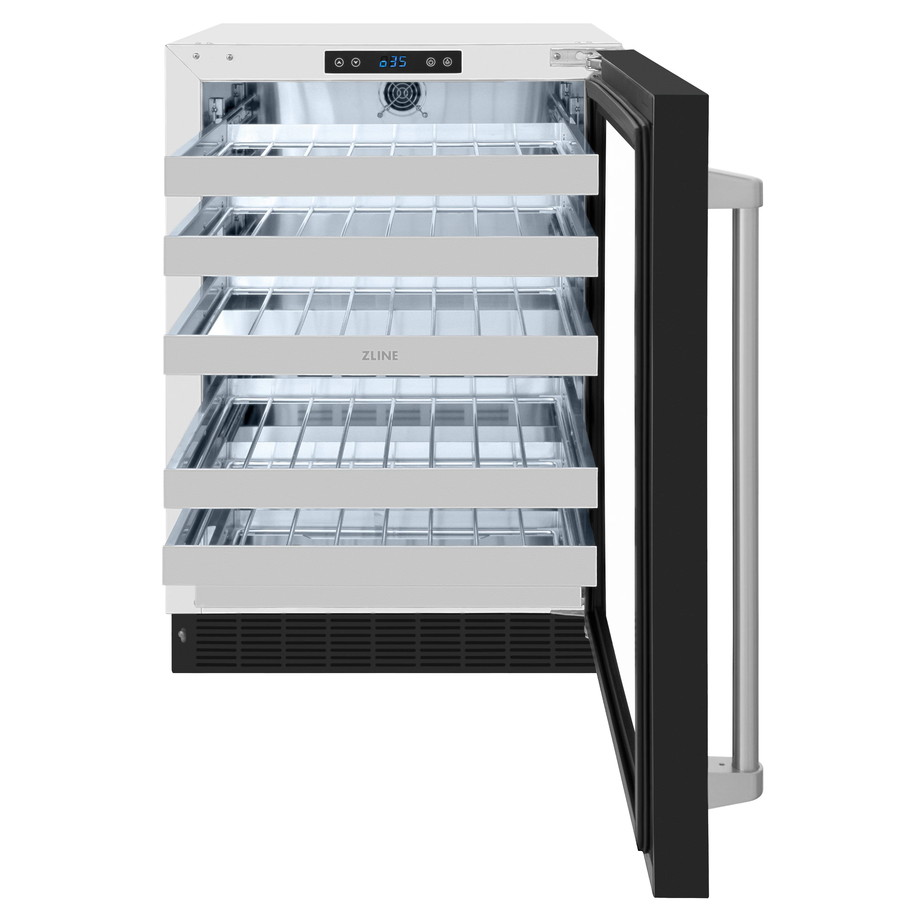 ZLINE 24 in. Touchstone Dual Zone 44 Bottle Wine Cooler With Black Matte Glass Door (RWDO-BLM-24) - Image 3