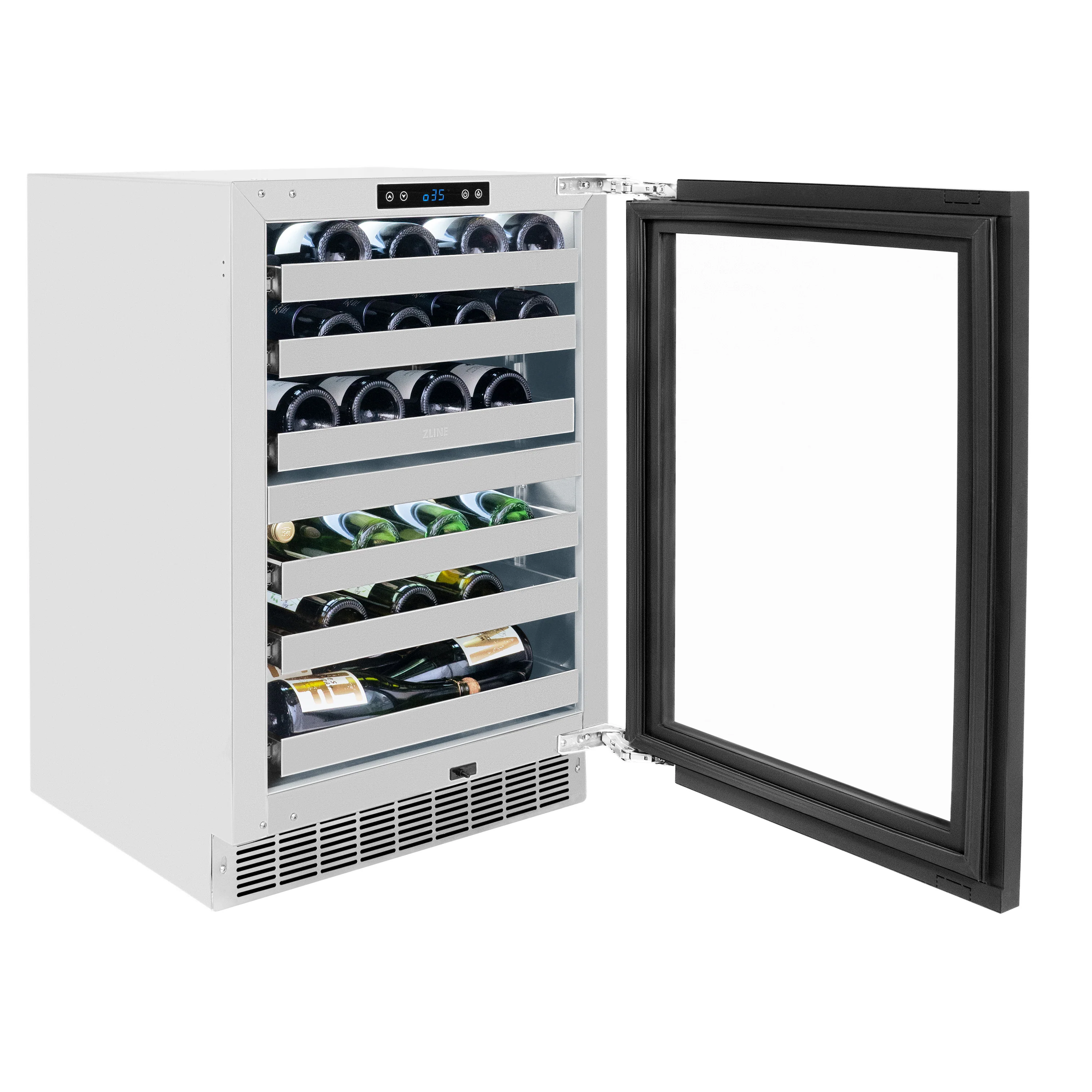 ZLINE 24 in. Touchstone Dual Zone 44 Bottle Wine Cooler With Panel Ready Glass Door (RWDPO-24) - Image 5