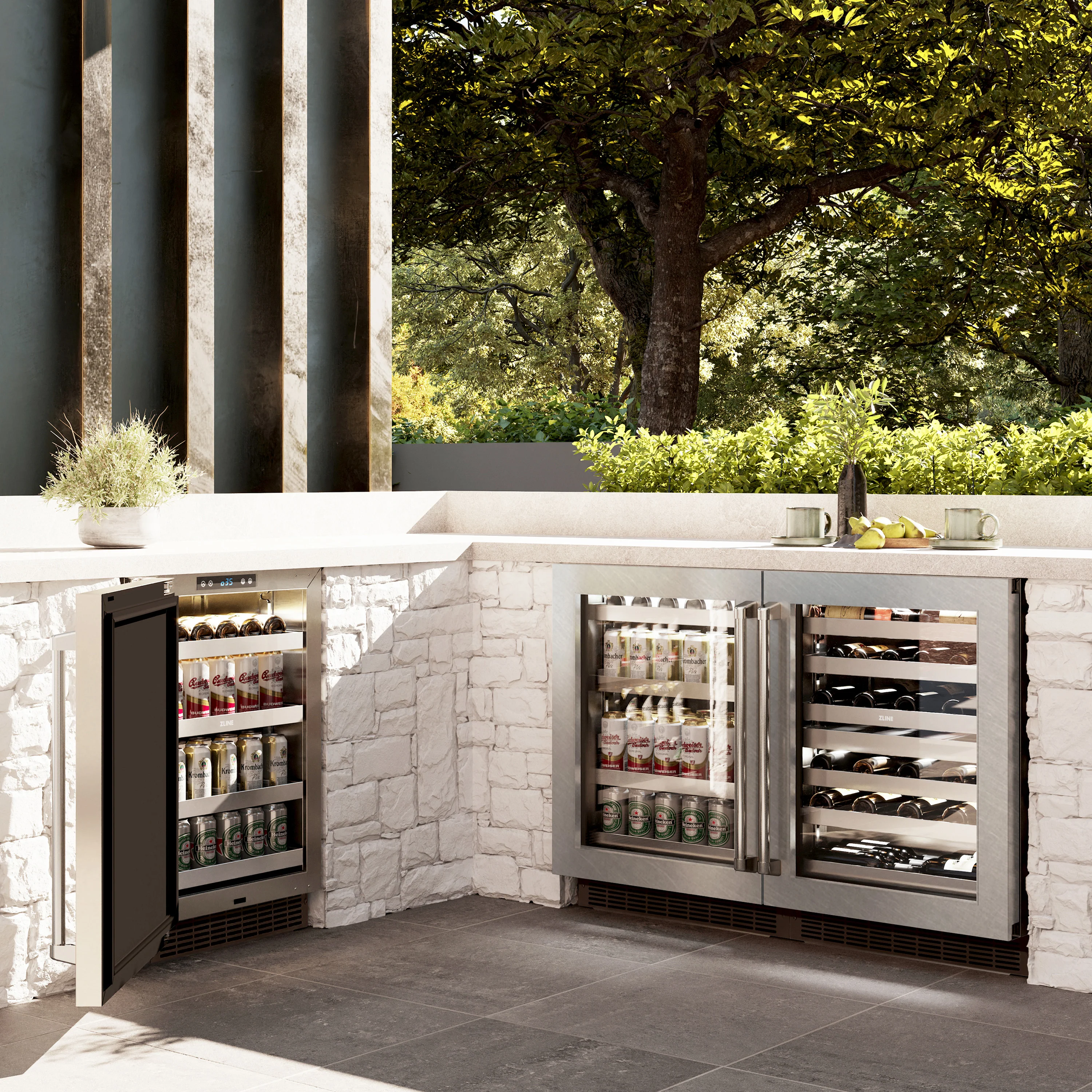 ZLINE 24 in. Touchstone Dual Zone 44 Bottle Wine Cooler with Satin Stainless Steel Glass Door (RWDO-SN-24) - Image 11