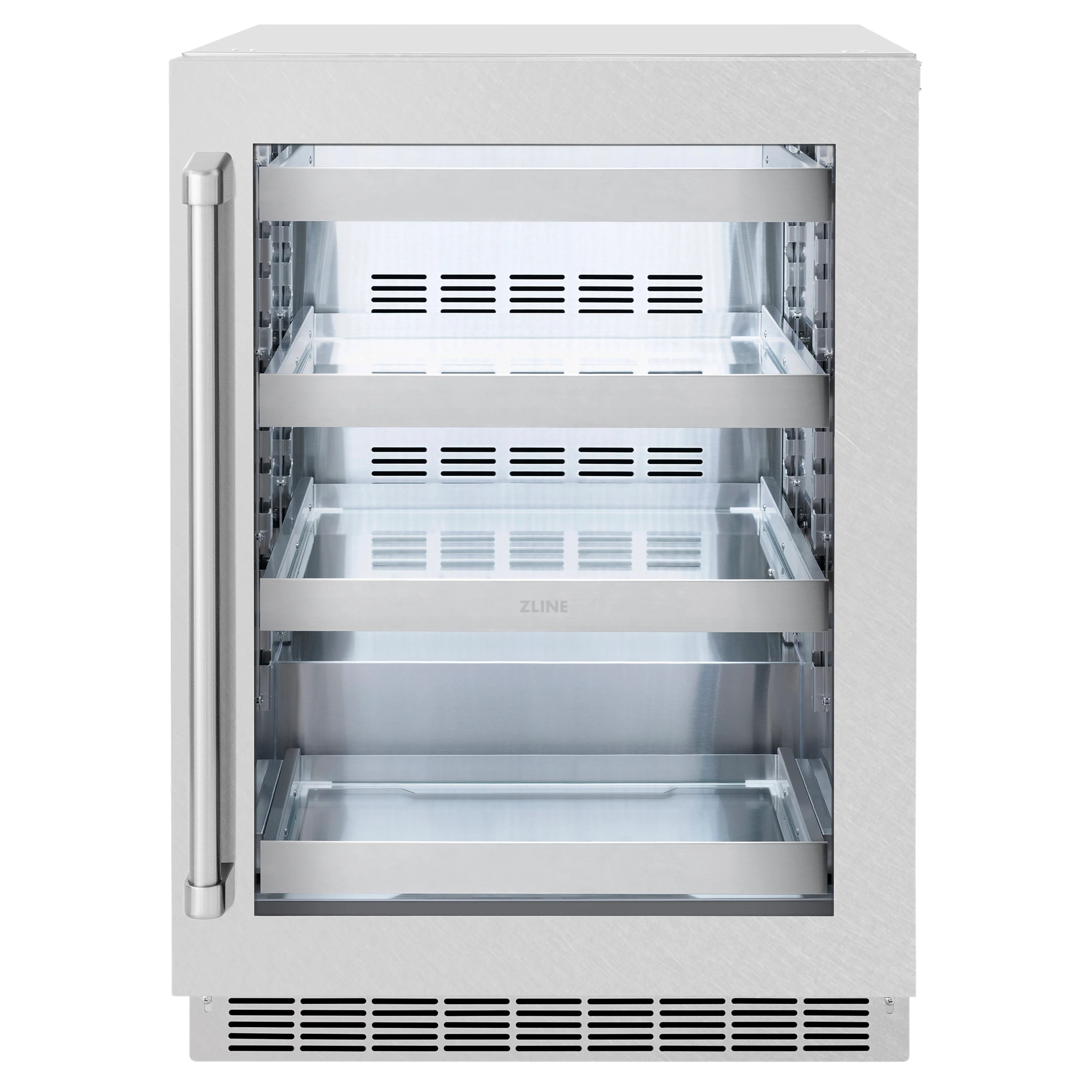 ZLINE 24 in. Touchstone Dual Zone 44 Bottle Wine Cooler with Satin Stainless Steel Glass Door (RWDO-SN-24) - Image 3