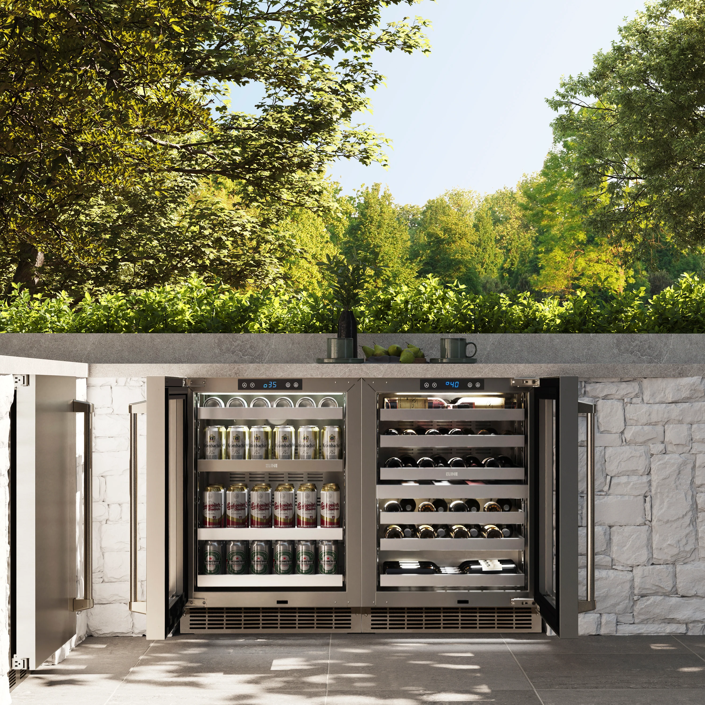 ZLINE 24 in. Touchstone Dual Zone 44 Bottle Wine Cooler With Stainless Steel Glass Door (RWDO-GS-24) - Image 2