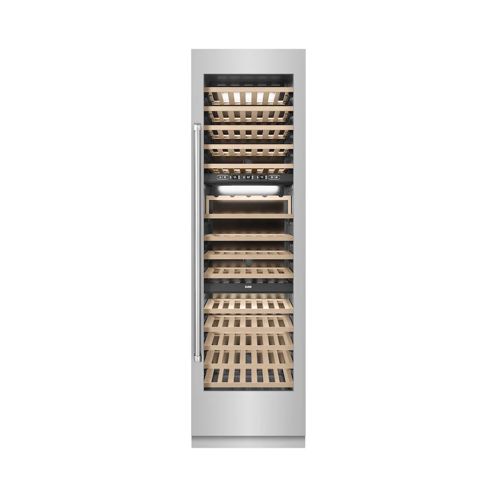 ZLINE 24 in. 12.4 cu. ft. Triple Zone 100 Bottle Column Wine Cooler in Stainless Steel (RCWV-304-24) - Image 4