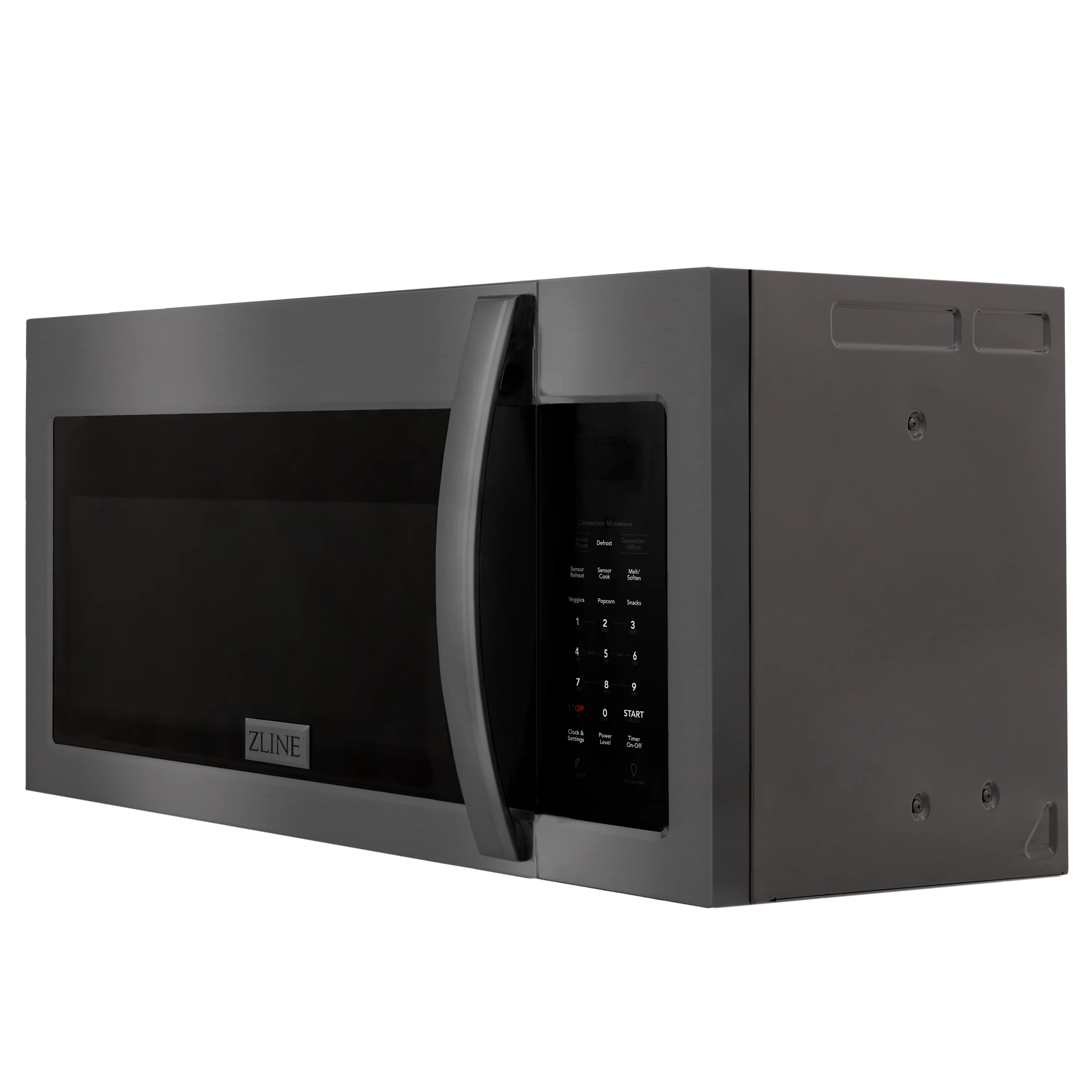 ZLINE 30" 1.5 cu. ft. Over the Range Microwave in Black Stainless Steel with Modern Handle and Set of 2 Charcoal Filters (MWO-OTRCF-30-BS) - Image 3