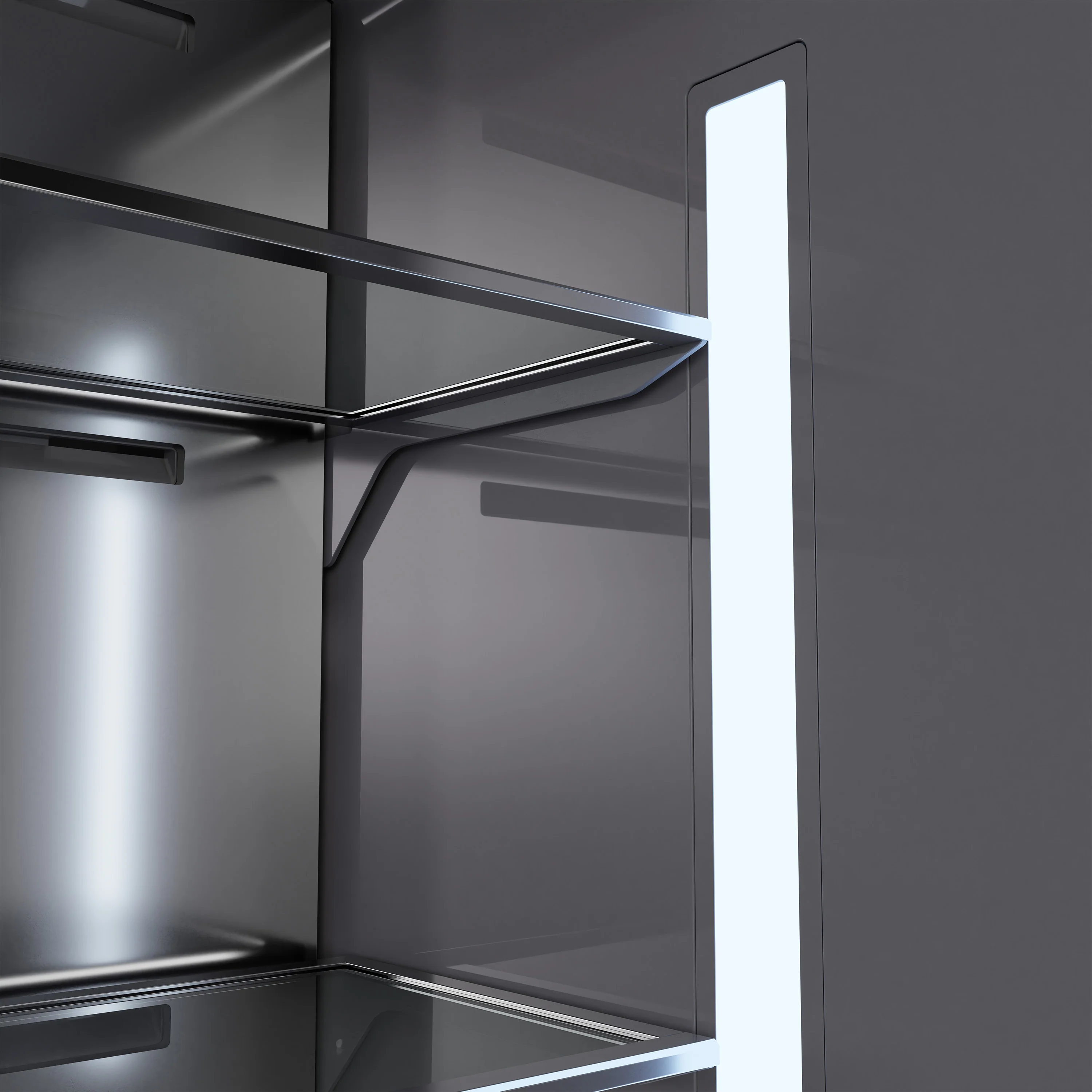 ZLINE 30 in. 16.1 cu. ft. Panel Ready Built-In Bottom Freezer Refrigerator with Water Dispenser and Ice Maker with Graphite Gray Interior (GRBIV-30) - Image 9
