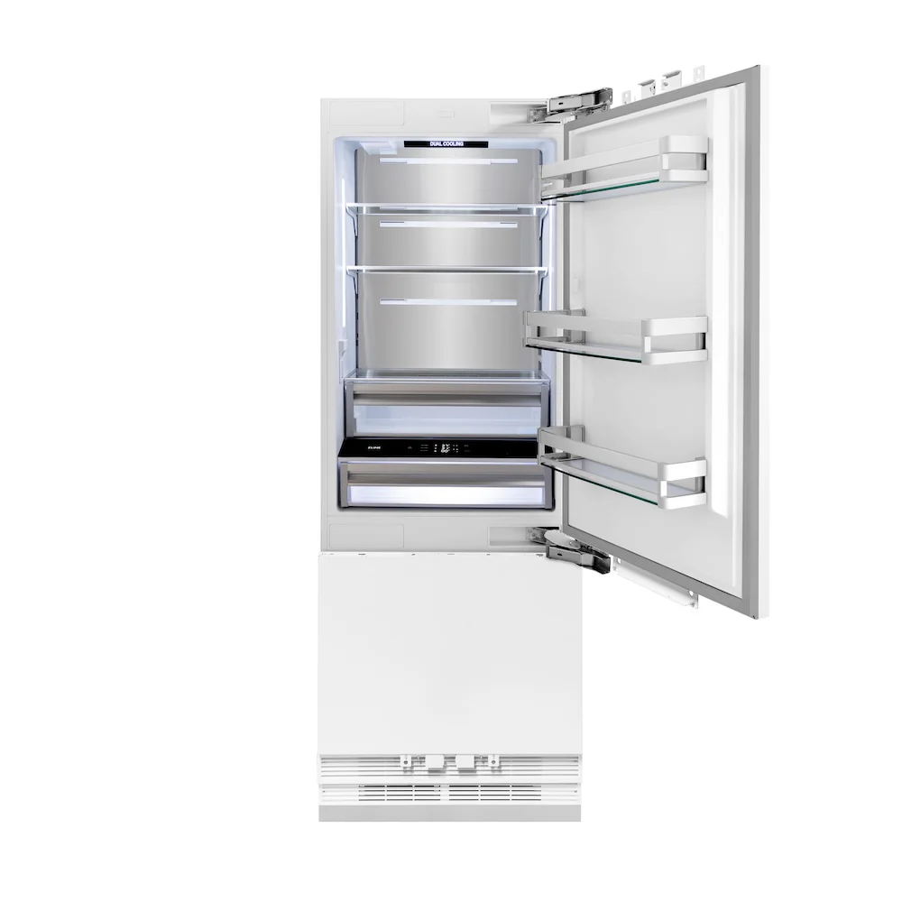ZLINE 30 in. 16.1 cu. ft. Panel Ready Built-In Bottom Freezer Refrigerator with Water Dispenser and Ice Maker (RBIV-30) - Image 3
