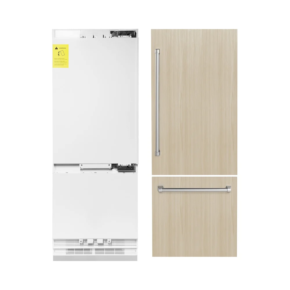 ZLINE 30 in. 16.1 cu. ft. Panel Ready Built-In Bottom Freezer Refrigerator with Water Dispenser and Ice Maker (RBIV-30) - Image 7