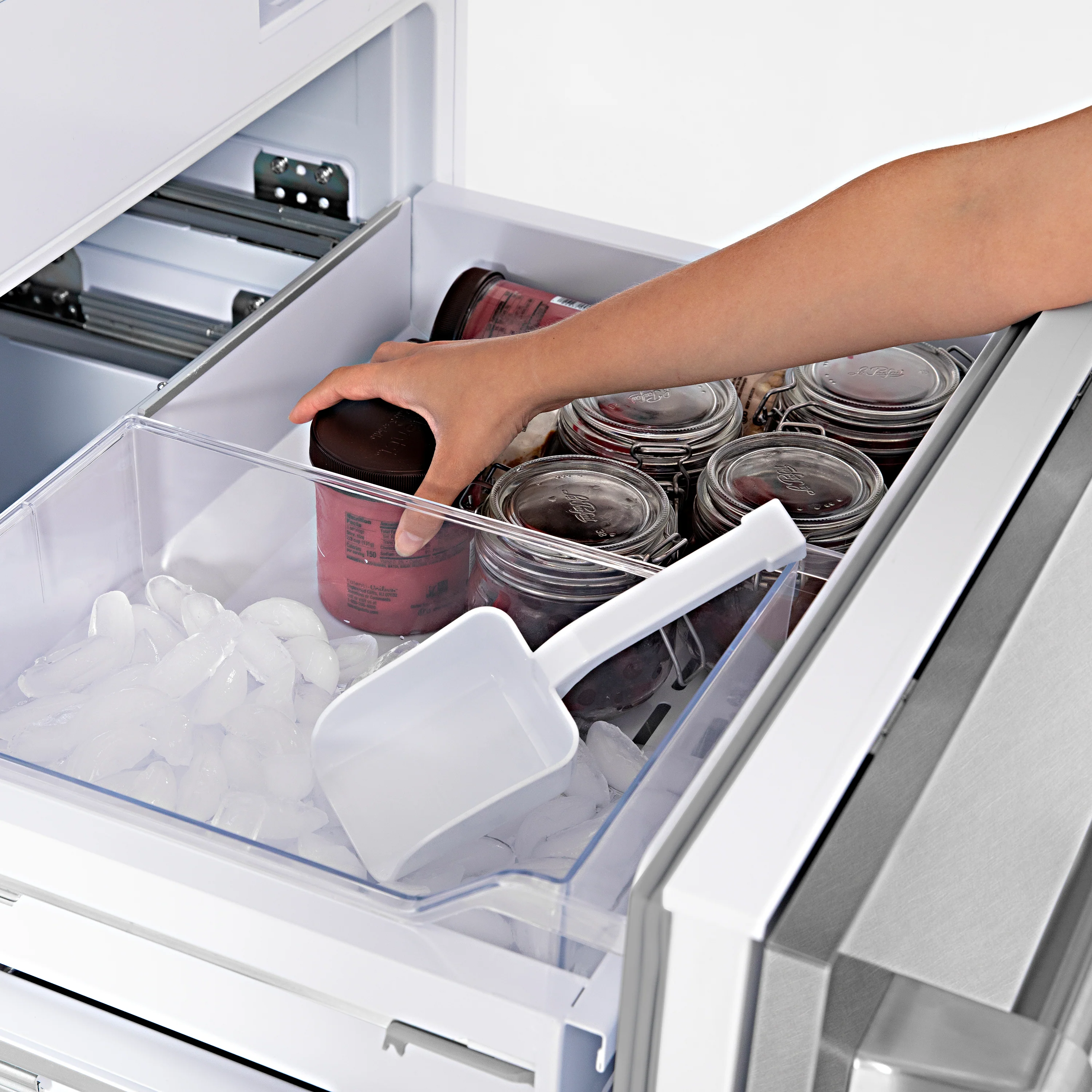 ZLINE 30 in. 16.1 cu. ft. Built-In Bottom Freezer Refrigerator with Water Dispenser and Ice Maker in Satin Stainless Steel (RBIV-SN-30) - Image 14