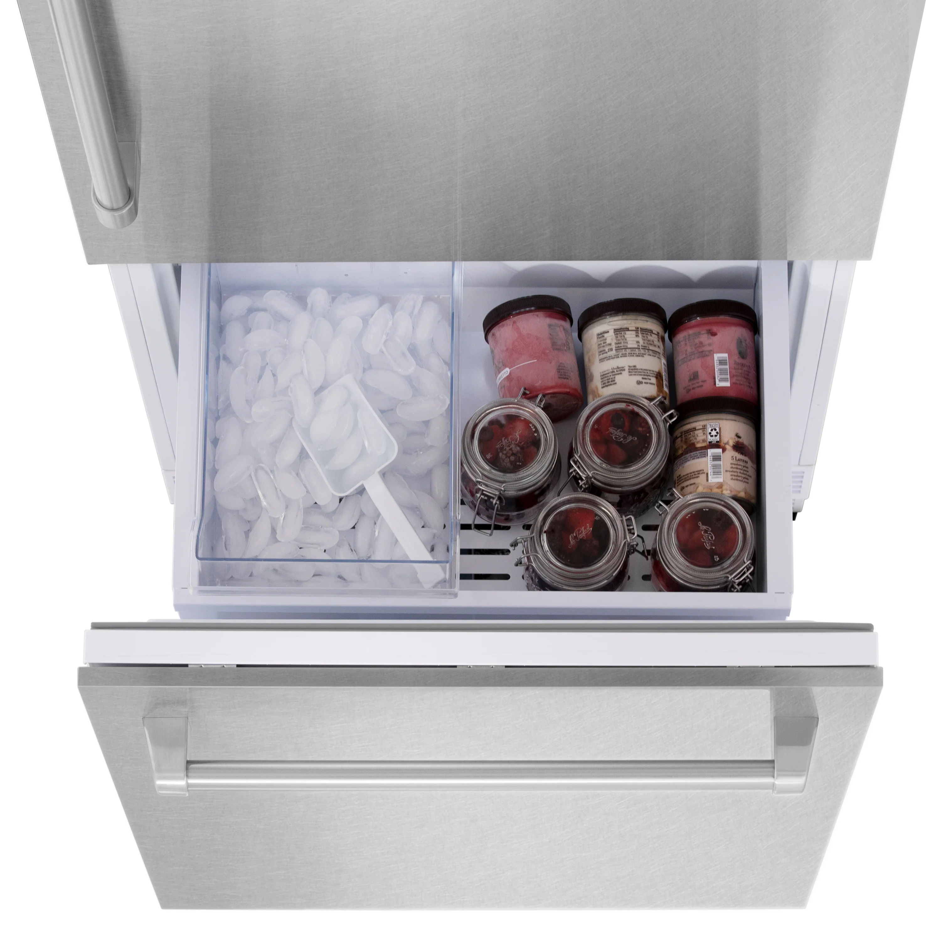 ZLINE 30 in. 16.1 cu. ft. Built-In Bottom Freezer Refrigerator with Water Dispenser and Ice Maker in Satin Stainless Steel (RBIV-SN-30) - Image 15