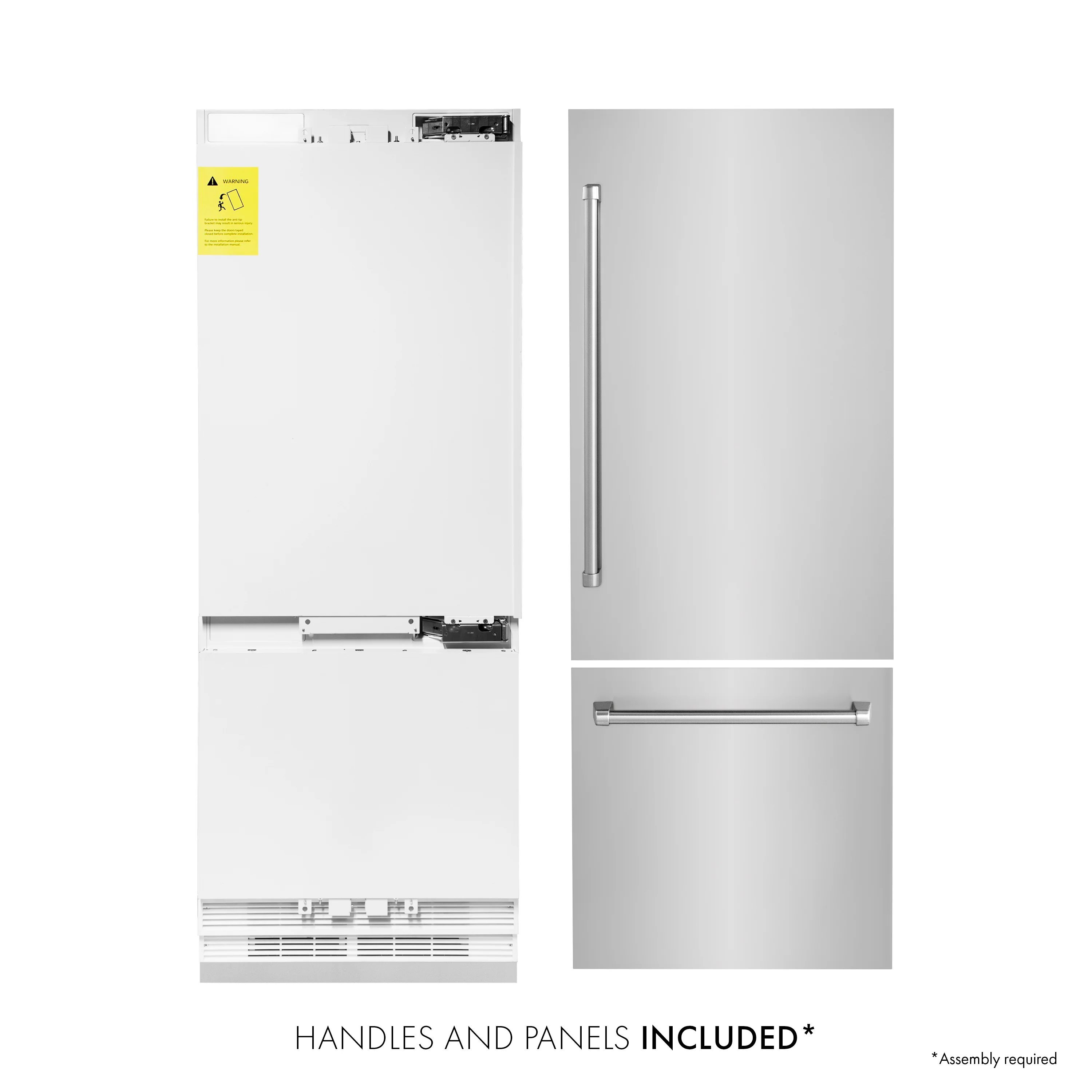 ZLINE 30 in. 16.1 cu. ft. Built-In Bottom Freezer Refrigerator with Water Dispenser and Ice Maker in Stainless Steel (RBIV-304-30) - Image 3