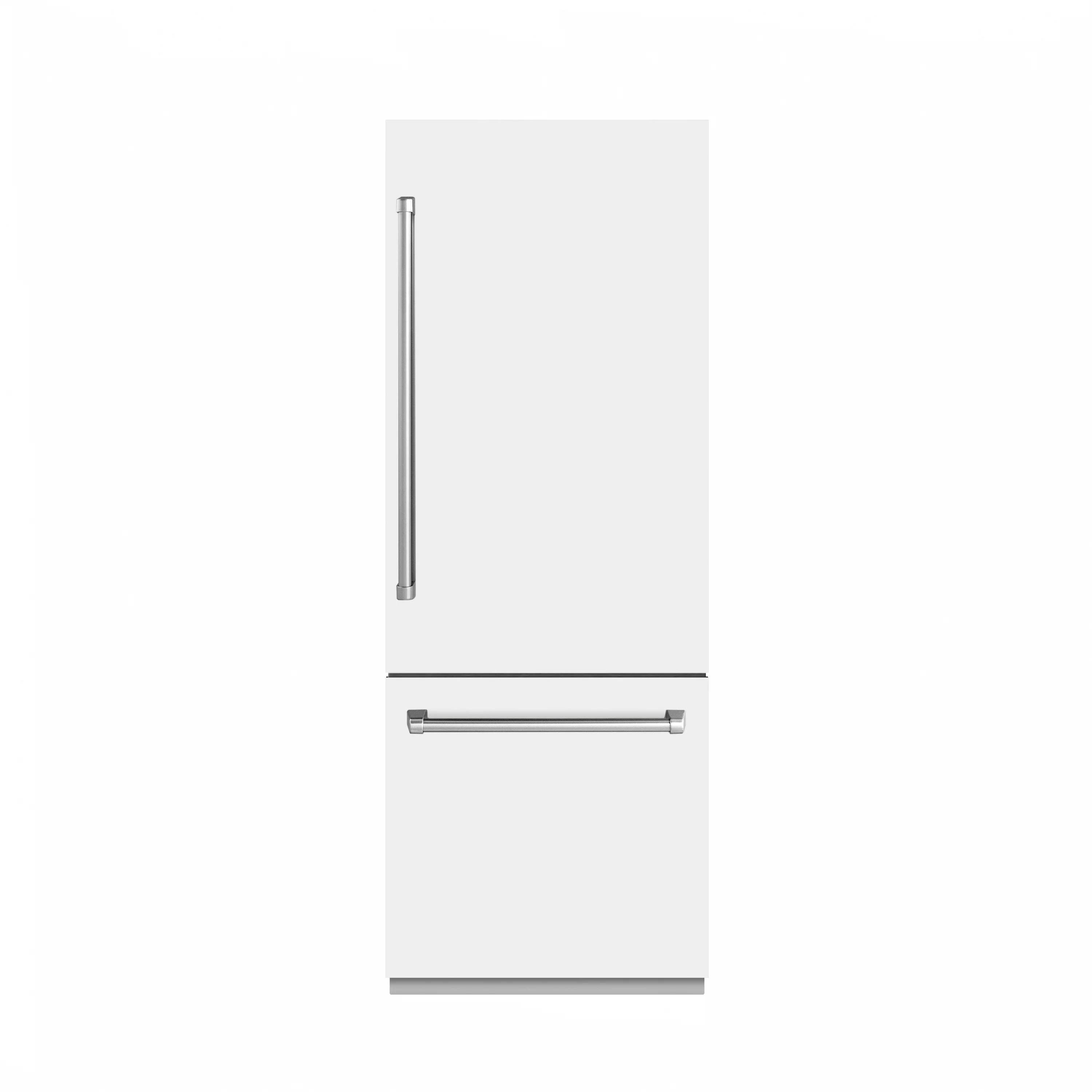 ZLINE 30 in. 16.1 cu. ft. Built-In Bottom Freezer Refrigerator with Water Dispenser and Ice Maker in White Matte with Graphite Gray Interior (GRBIV-WM-30) - Image 5