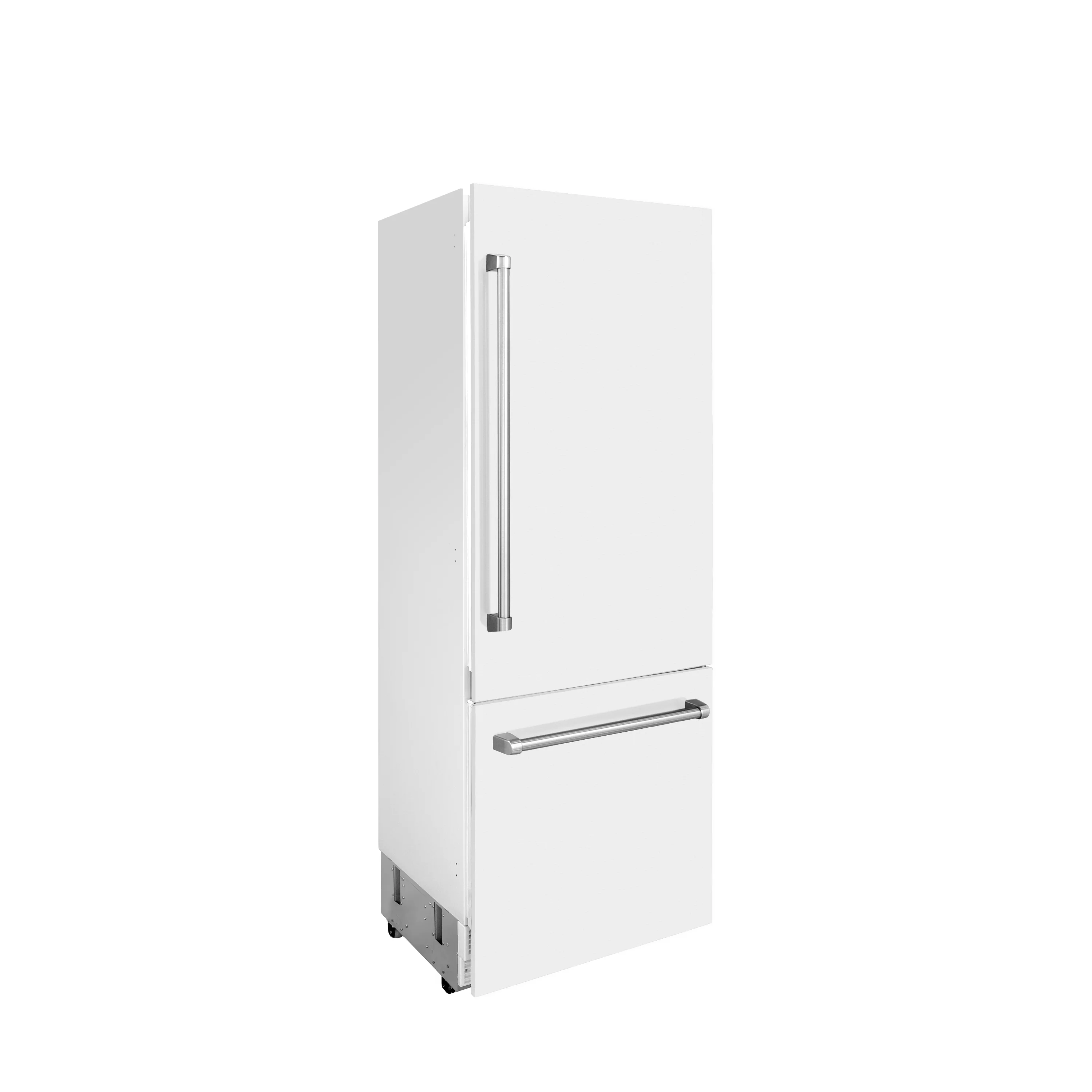 ZLINE 30 in. 16.1 cu. ft. Built-In Bottom Freezer Refrigerator with Water Dispenser and Ice Maker in White Matte (RBIV-WM-30) - Image 4