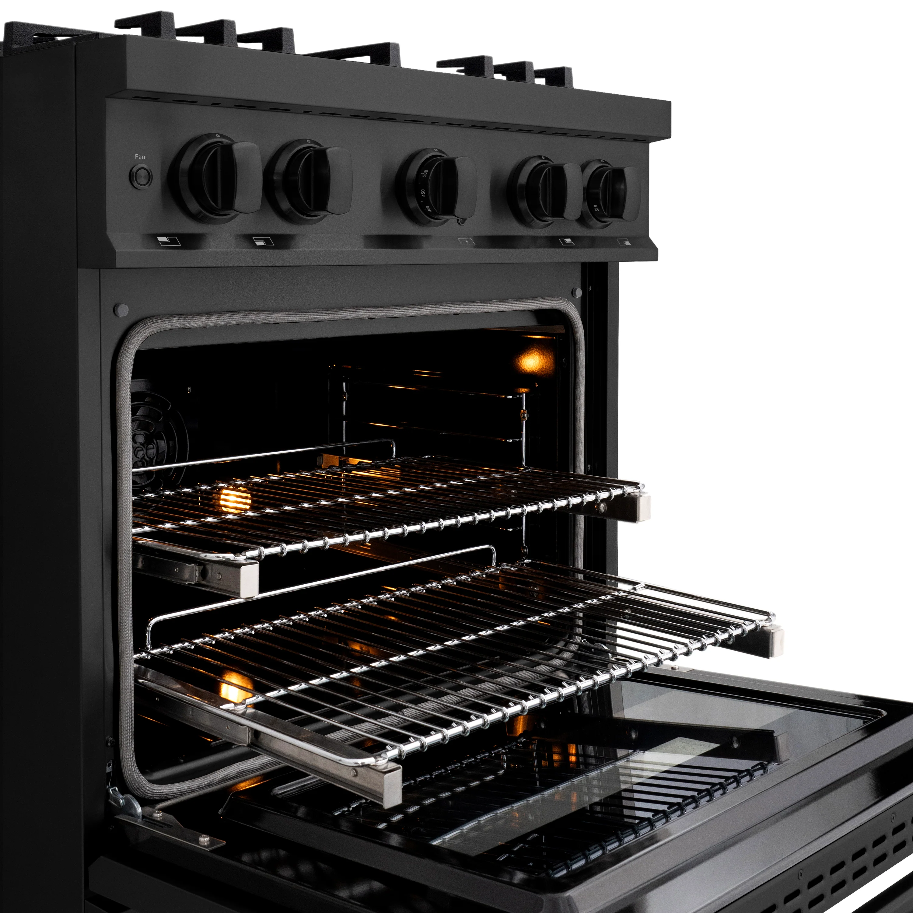 ZLINE 30 in. 4.2 cu. ft. Classic Dual Fuel Range with Gas Cooktop and Electric Convection Oven in Black Stainless Steel with 4 Brass Burners (CDRB-BR-30) - Image 10