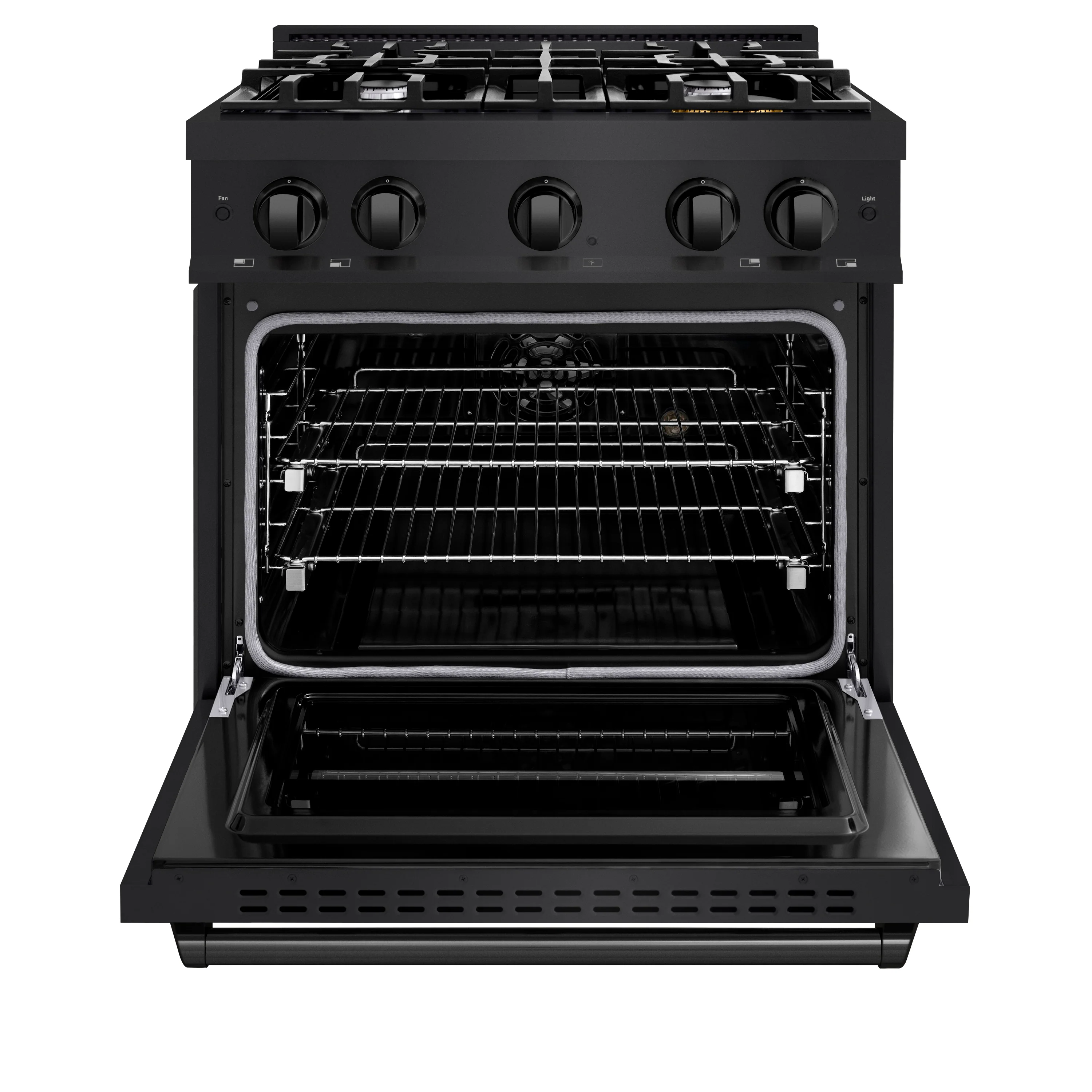 ZLINE 30 in. 4.2 cu. ft. Classic Dual Fuel Range with 4 Burner Gas Cooktop and Electric Convection Oven in Black Stainless Steel (CDRB-30) - Image 6