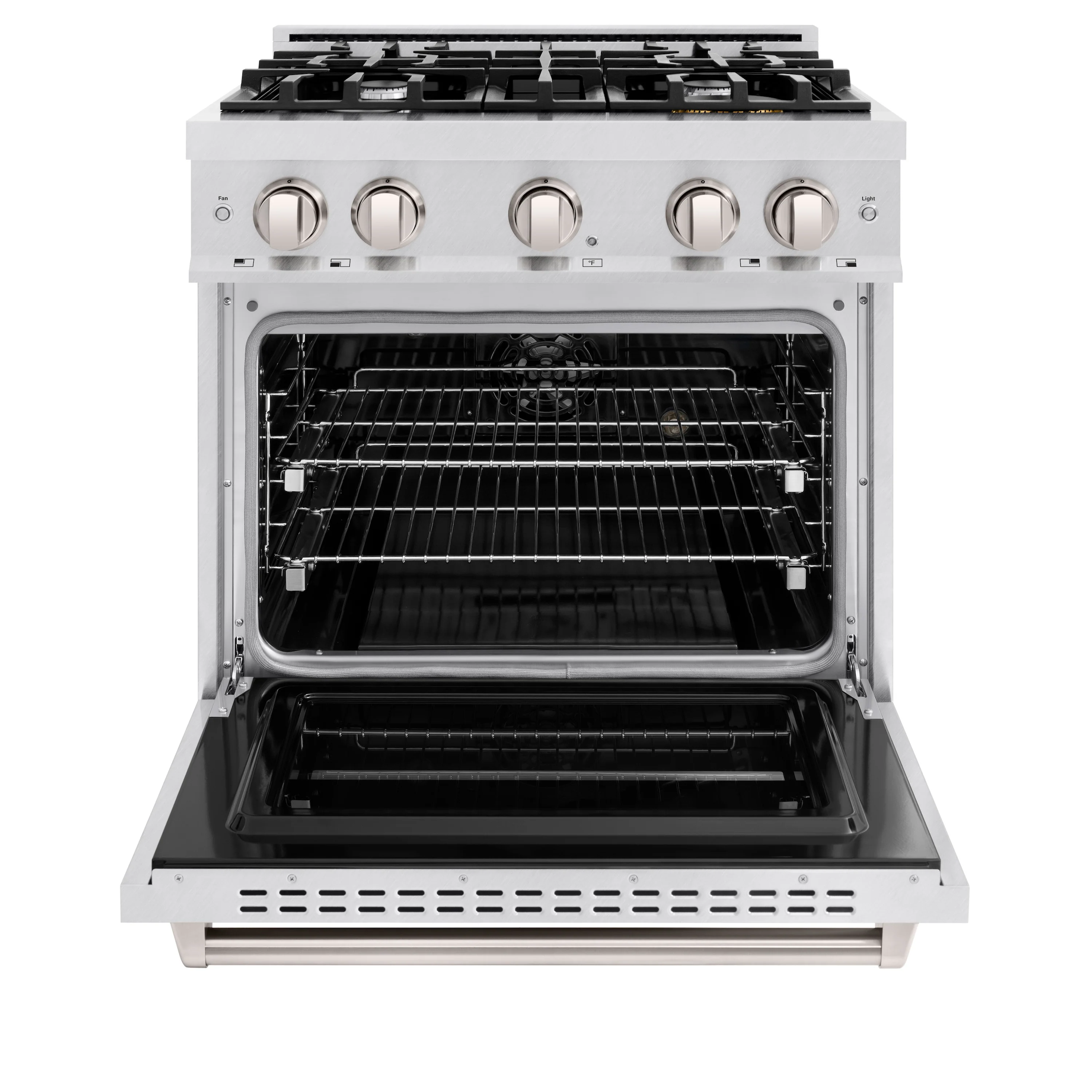 ZLINE 30 in. 4.2 cu. ft. Classic Dual Fuel Range with 4 Burner Gas Cooktop and Electric Convection Oven in Satin Stainless Steel (CDRS-30) - Image 2