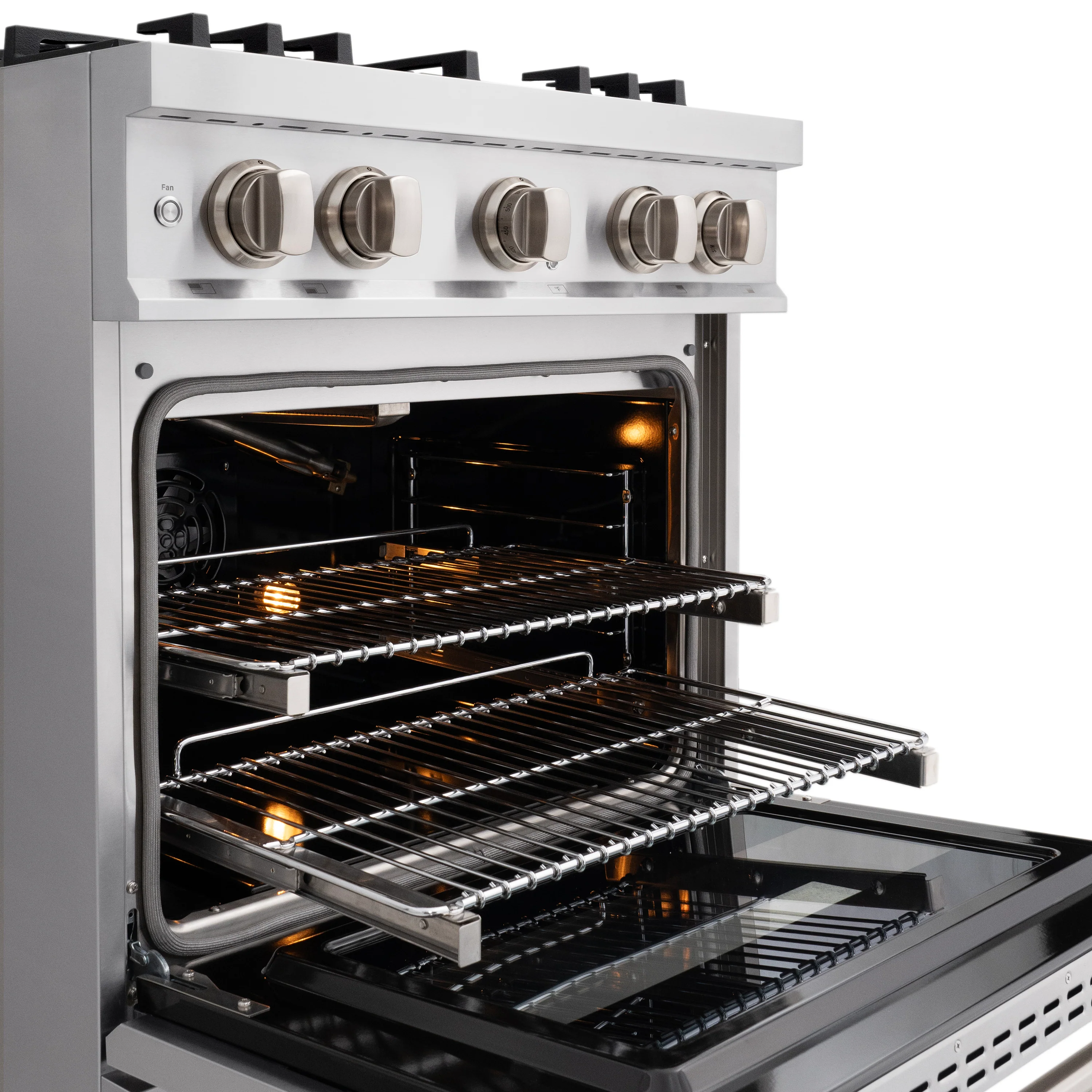 ZLINE 30 in. 4.2 cu. ft. Classic Dual Fuel Range with Gas Cooktop and Electric Convection Oven in Stainless Steel with 4 Brass Burners (CDR-BR-30) - Image 7