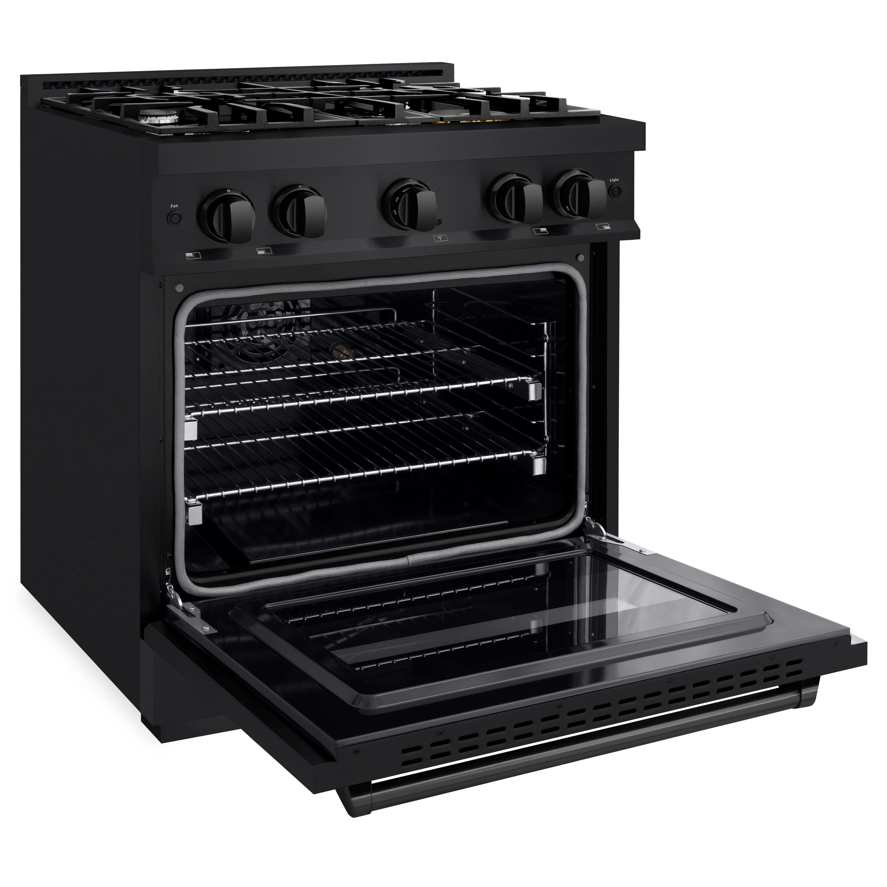 ZLINE 30 in. 4.2 cu. ft. Classic Gas Range with 4 Burner Cooktop and Convection Gas Oven in Black Stainless Steel (CGRB-30) - Image 4