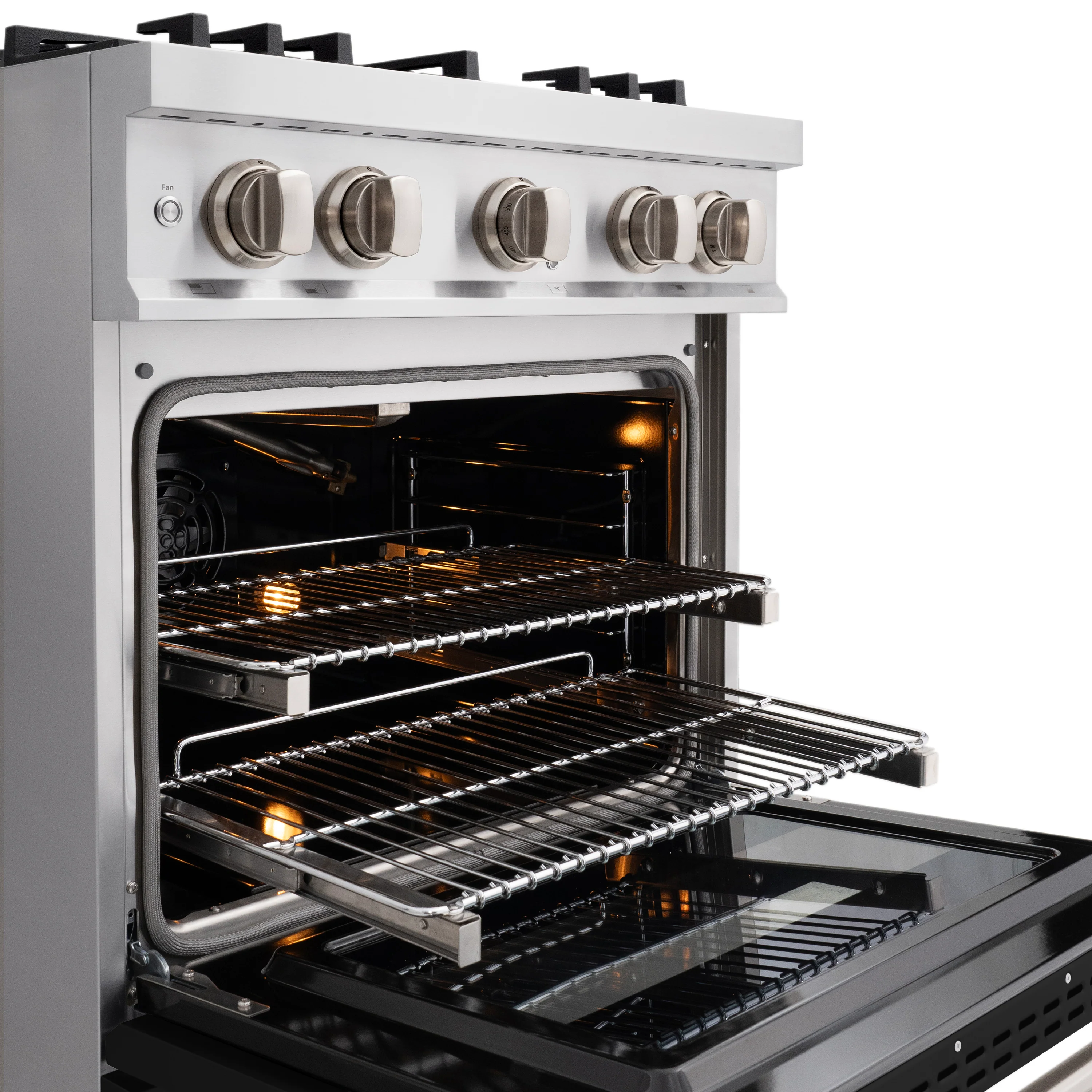 ZLINE 30 in. 4.2 cu. ft. Classic Gas Range with 4 Burner Cooktop and Convection Gas Oven in Stainless Steel with Black Matte Door (CGR-BLM-30) - Image 8