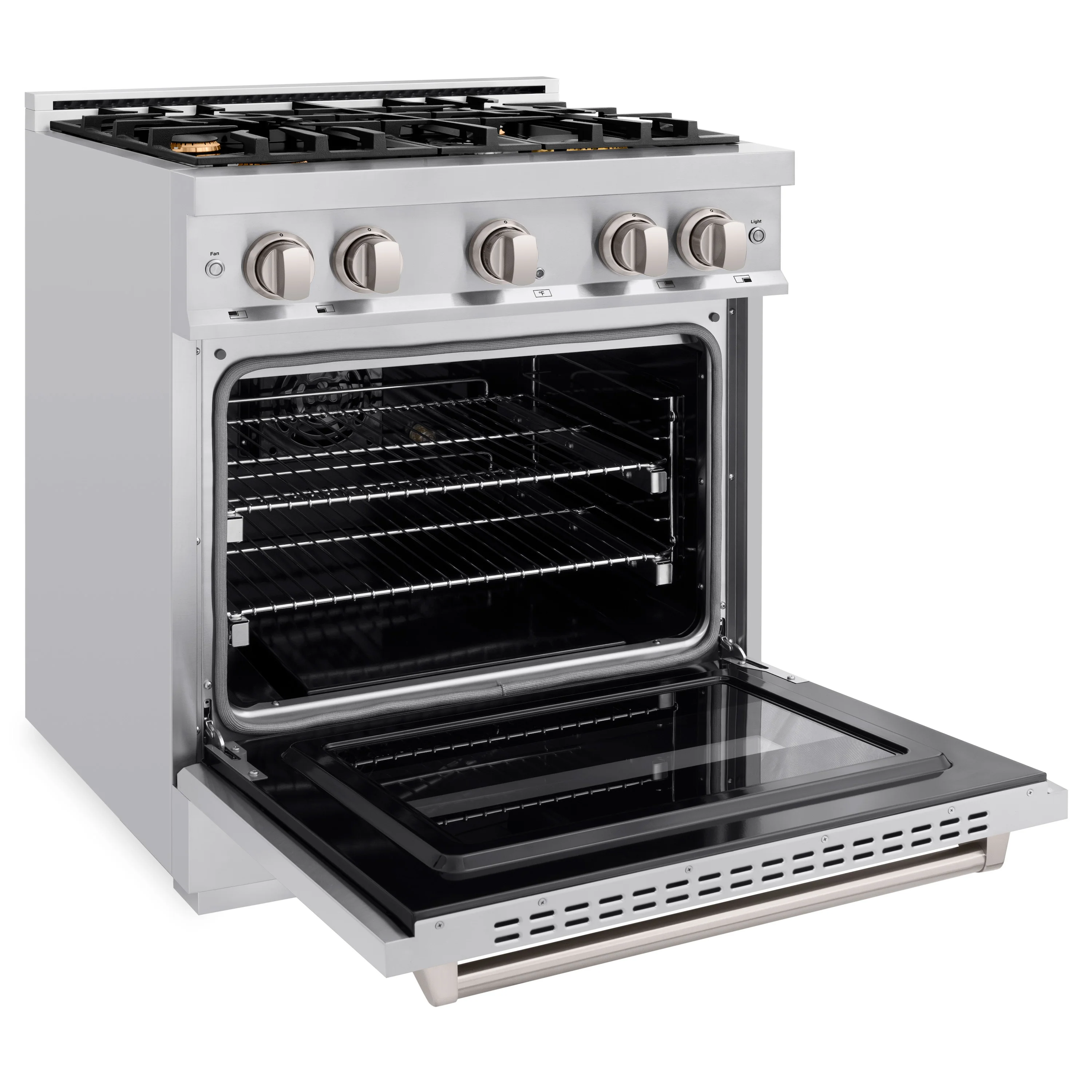 ZLINE 30 in. 4.2 cu. ft. Classic Gas Range with Convection Gas Oven in Stainless Steel with 4 Brass Burners (CGR-BR-30) - Image 3