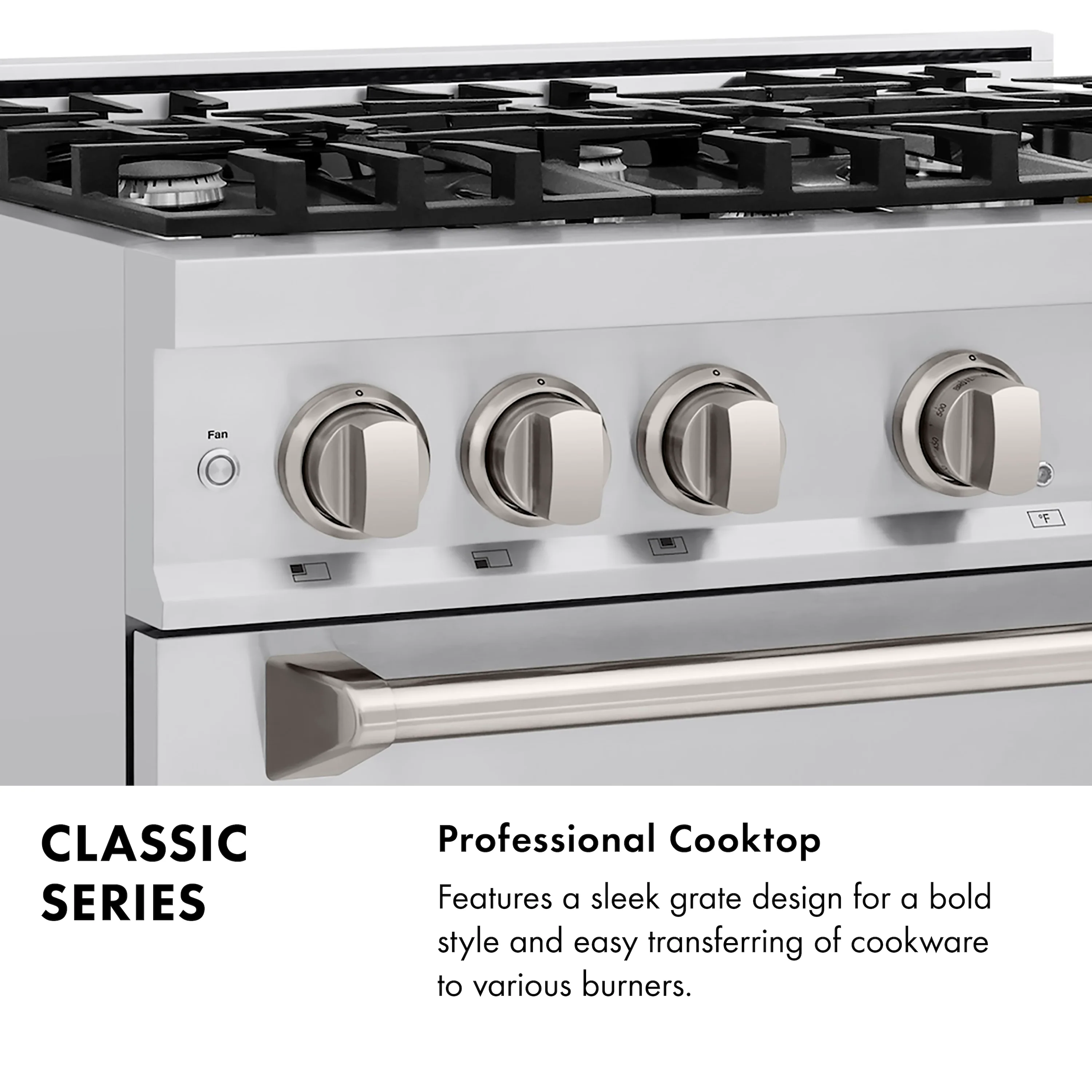 ZLINE 30 in. 4.2 cu. ft. Classic Gas Range with 4 Burner Cooktop and Convection Gas Oven in Stainless Steel (CGR30) - Image 14
