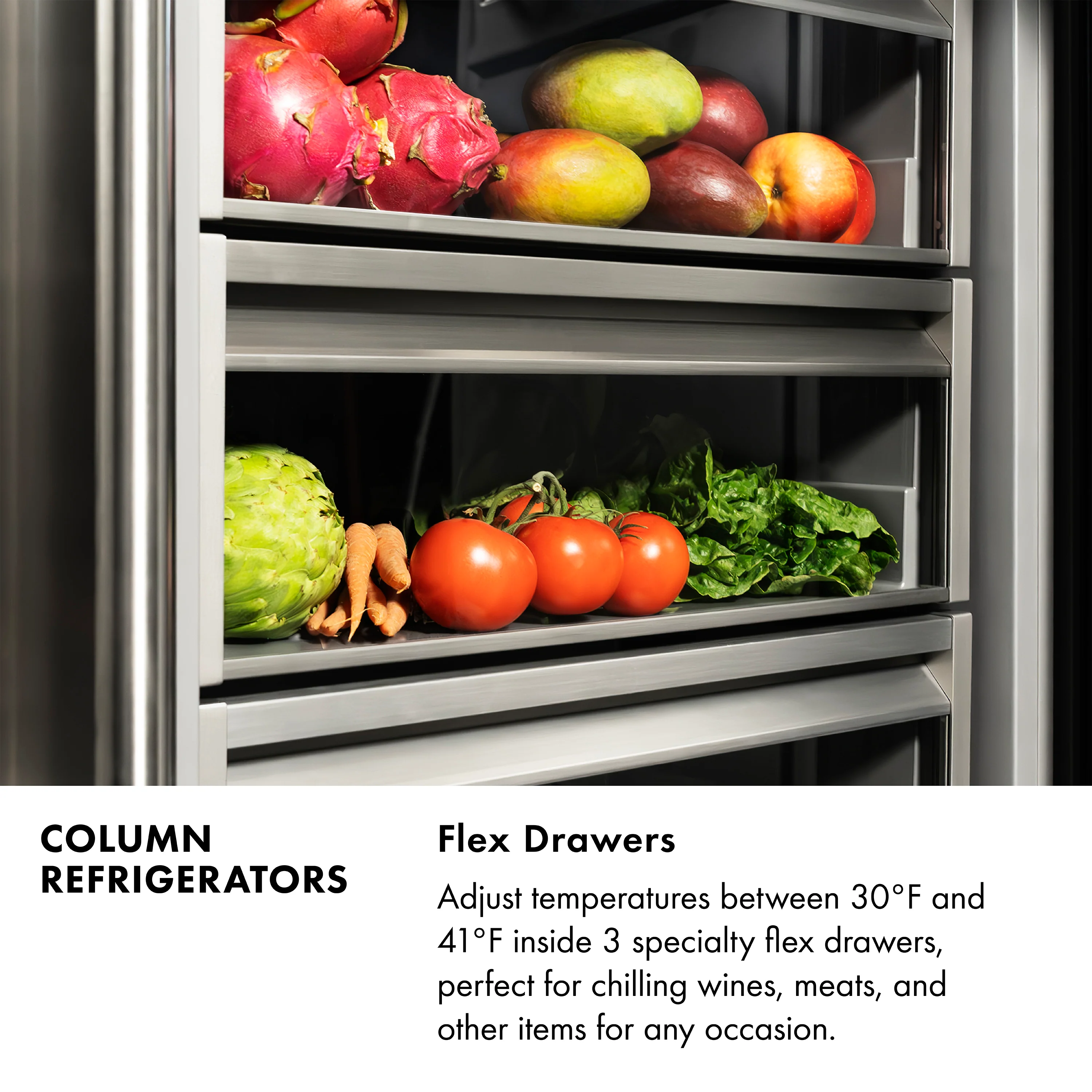 ZLINE 30 in. 16.7 cu. ft. Column Refrigerator in Satin Stainless Steel with Graphite Gray Interior (RCRV-SN-30) - Image 15