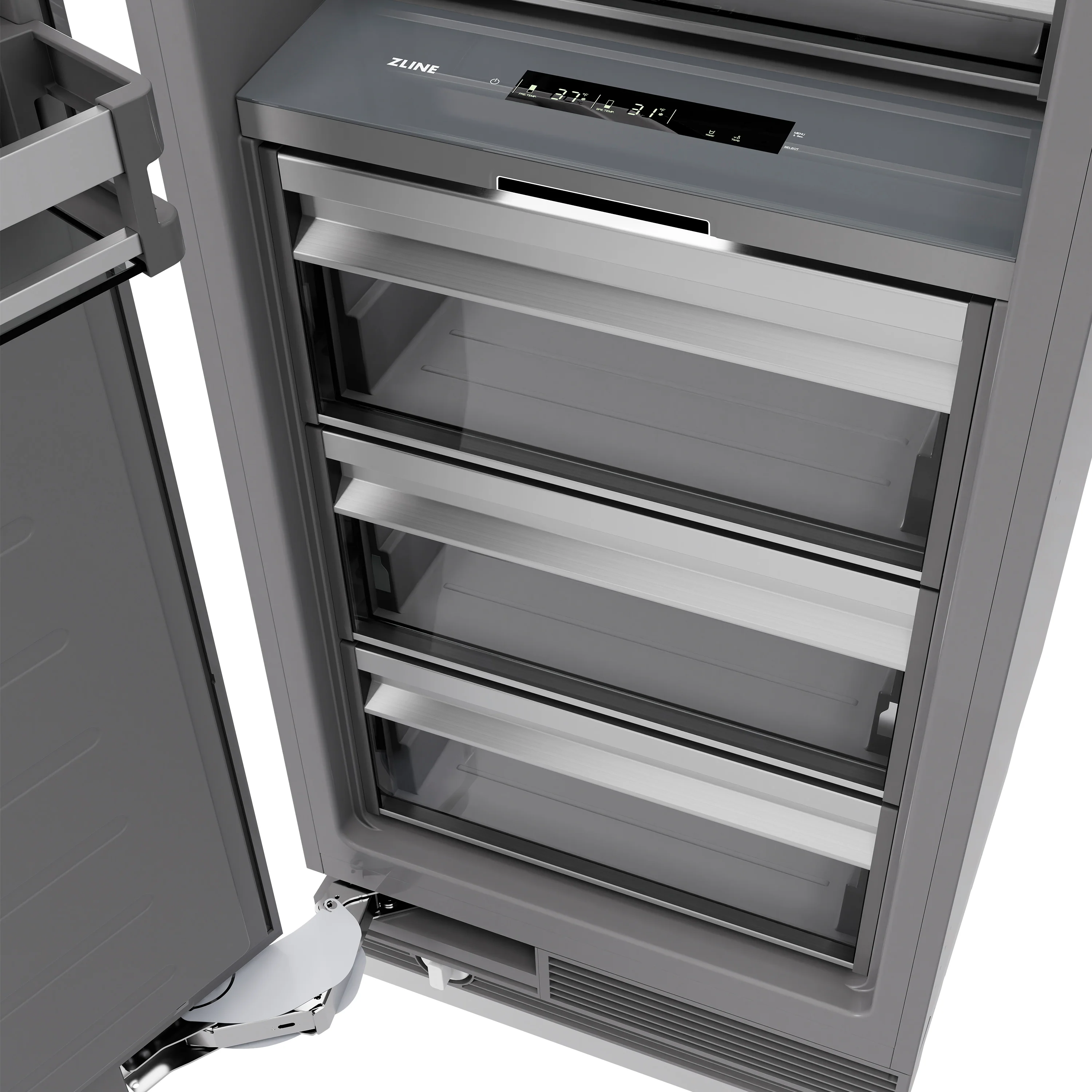 ZLINE 30 in. 16.7 cu. ft. Column Refrigerator in Satin Stainless Steel with Graphite Gray Interior (RCRV-SN-30) - Image 8