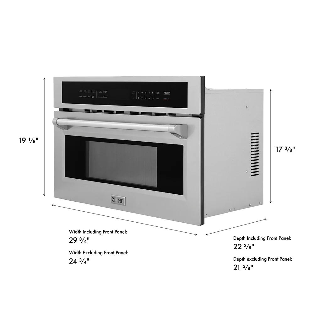 ZLINE 30 in. 1.6 cu. ft. Built-in Convection Microwave Oven in Stainless Steel with Speed and Sensor Cooking (MWO-30) - Image 15
