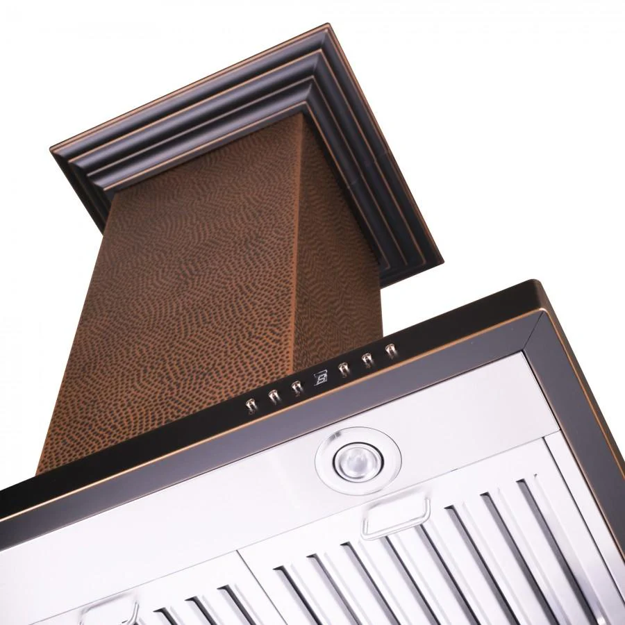 ZLINE 30 in. Designer Series Hand Hammered Copper Convertible Vent Island Mount Range Hood (8GL2Hi-30) - Image 4