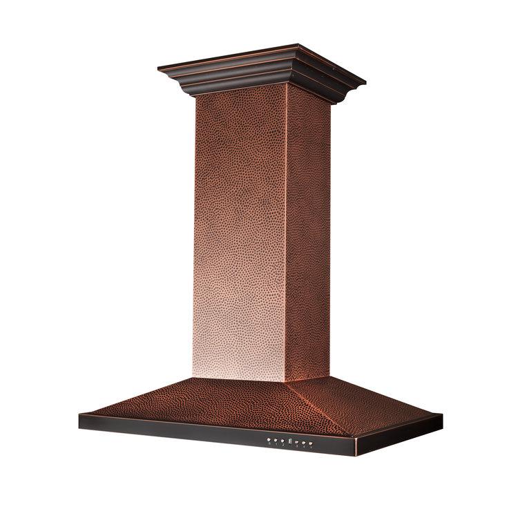 ZLINE 30 in. Designer Series Hand Hammered Copper Convertible Vent Island Mount Range Hood (8GL2Hi-30) - Image 5