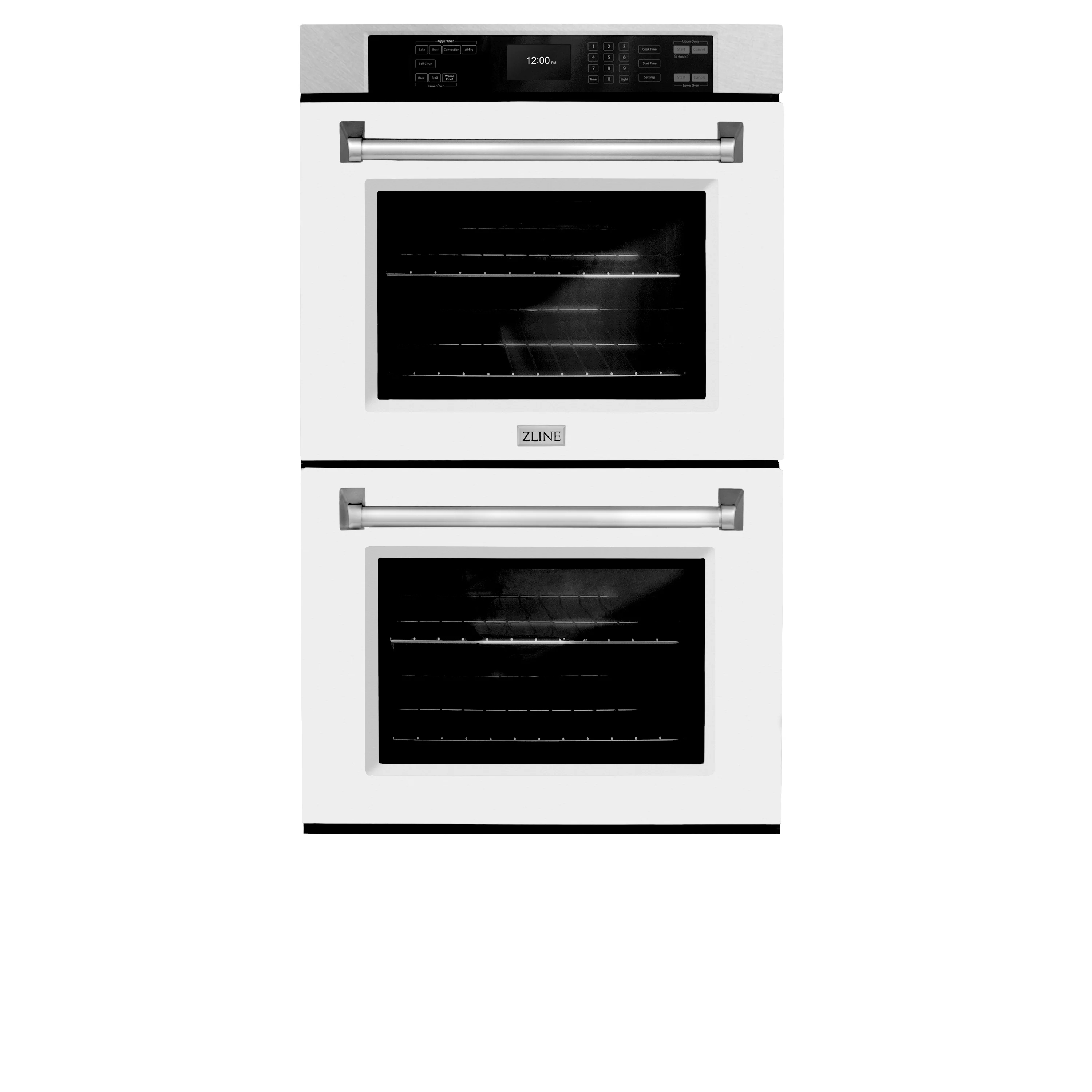 ZLINE 30 in. Professional True Convection Double Wall Oven with Air Fry and Self Clean in Satin Stainless Steel with White Matte Doors (WADS-WM-30) - Image 4