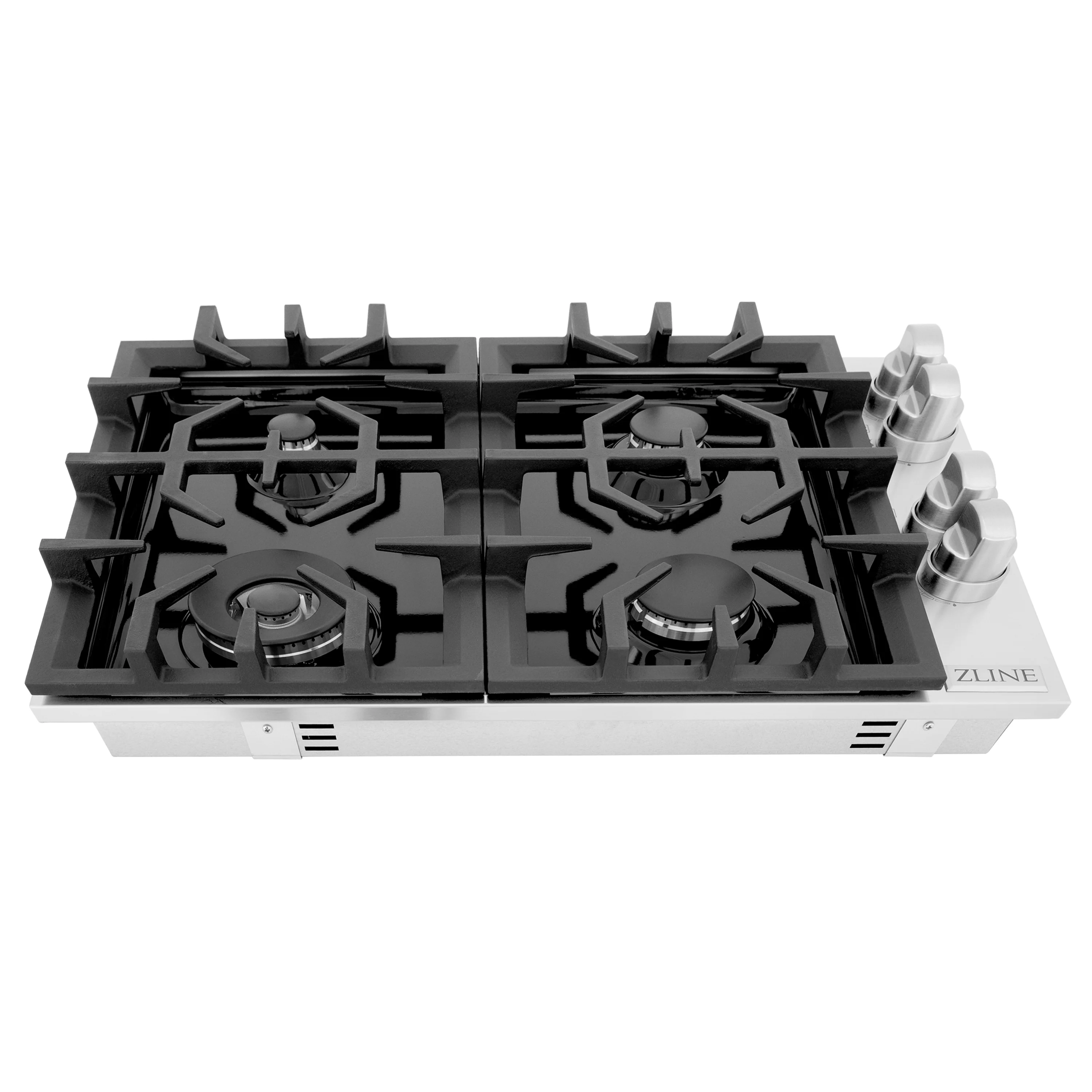 ZLINE 30" Gas Cooktop with 4 Gas Burners and Black Porcelain Top (RC30-PBT) - Image 6