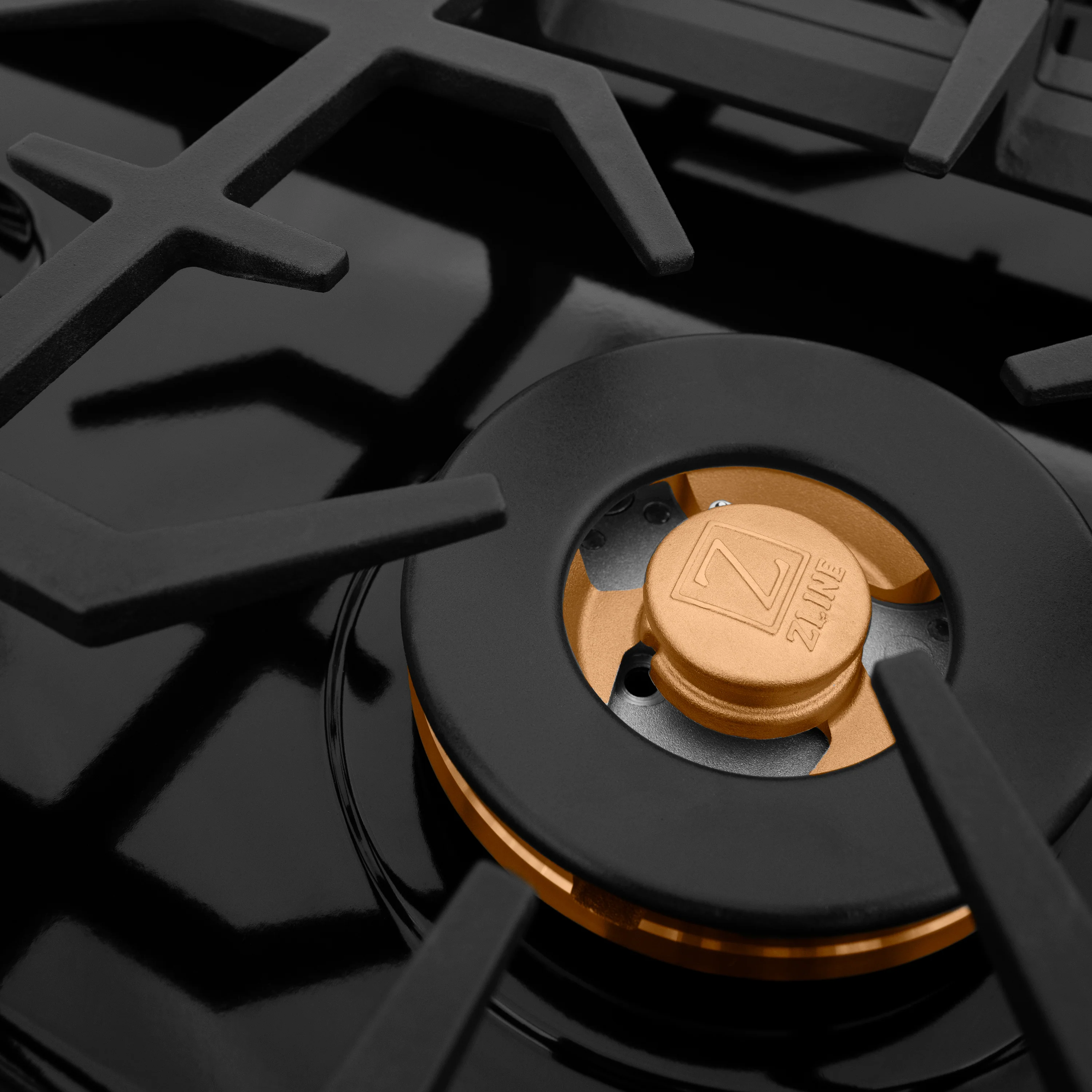 ZLINE 30" Gas Cooktop with 4 Gas Brass Burners and Black Porcelain Top (RC-BR-30-PBT) - Image 8