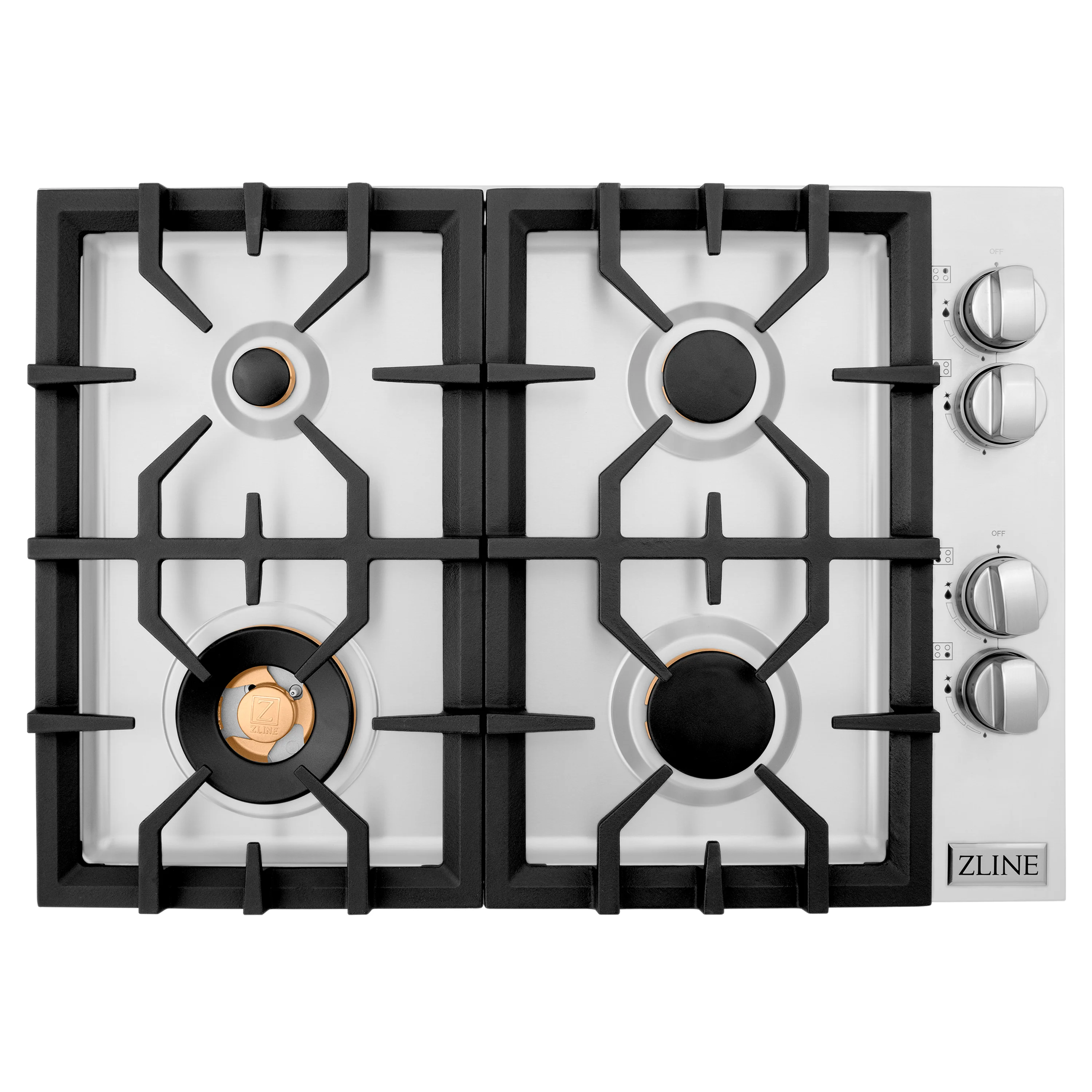 ZLINE 30" Gas Cooktop with 4 Gas Brass Burners (RC-BR-30) - Image 4
