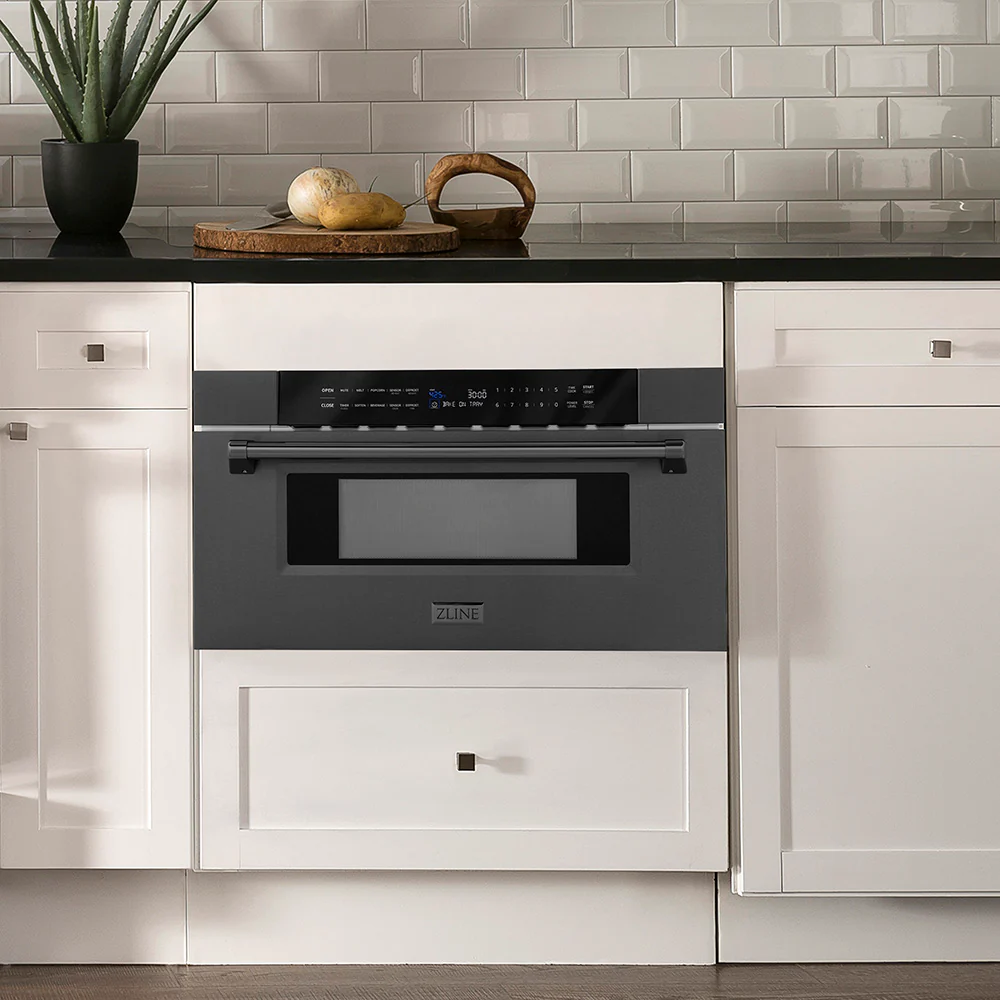 ZLINE 30 in. 1.2 cu. ft. Built-in Microwave Drawer in Black Stainless Steel, Open Box-Good Condition - Image 2