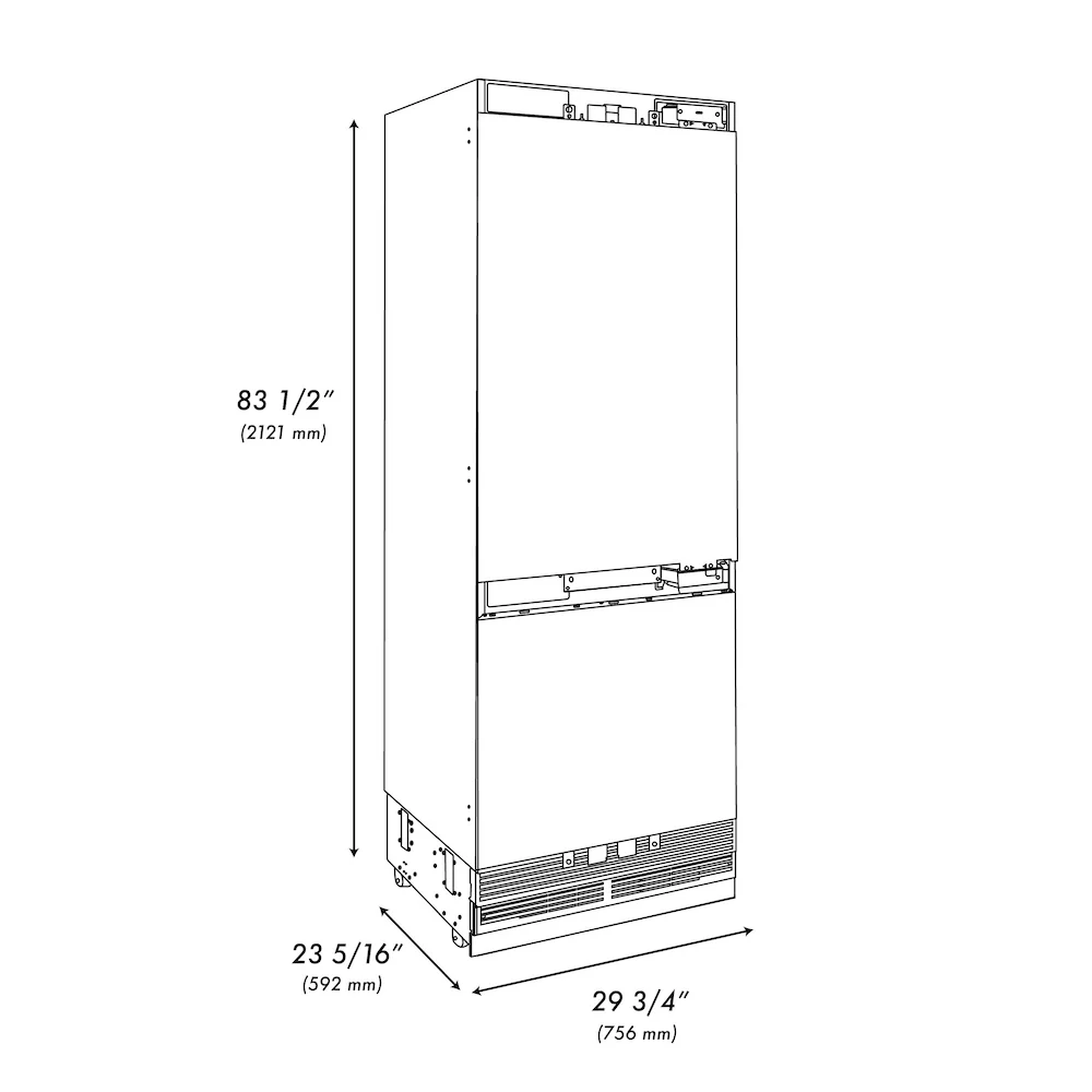 ZLINE 30 in. 16.1 cu. ft. Panel Ready Built-In Bottom Freezer Refrigerator with Water Dispenser and Ice Maker with Graphite Gray Interior, Open Box-Great Condition - Image 17