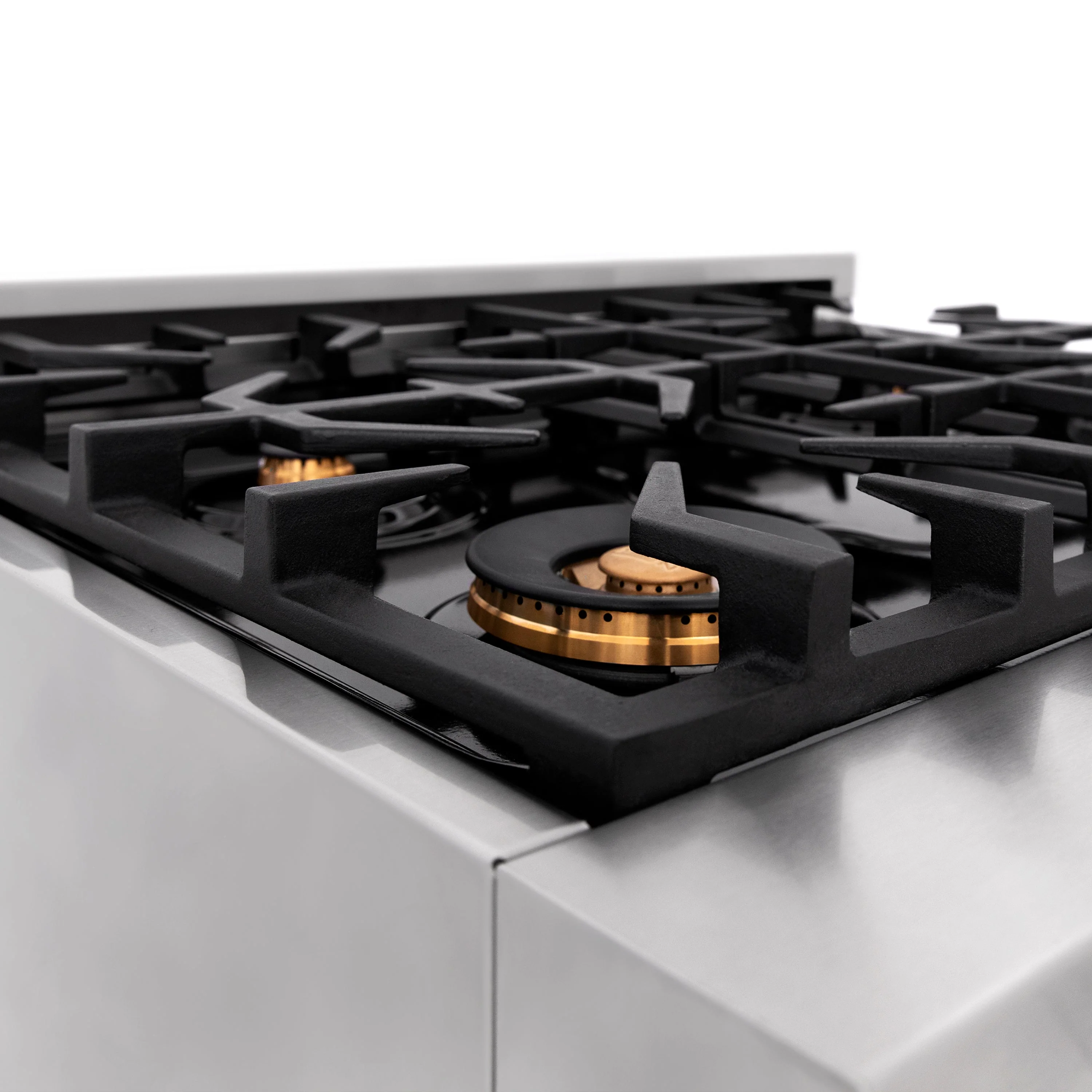ZLINE 30 in. 4.0 cu. ft. Electric Oven and Gas Cooktop Dual Fuel Range with Griddle and Brass Burners in Stainless Steel (RA-BR-GR-30) - Image 4
