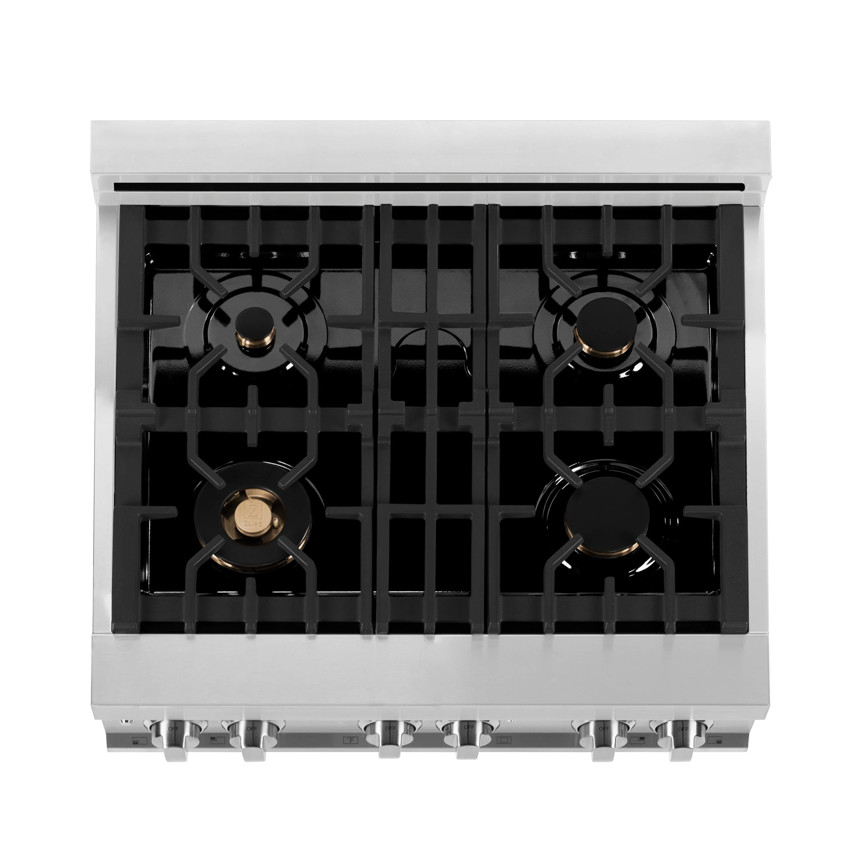 ZLINE 30 in. 4.0 cu. ft. Electric Oven and Gas Cooktop Dual Fuel Range with Griddle and Brass Burners in Stainless Steel (RA-BR-GR-30) - Image 7