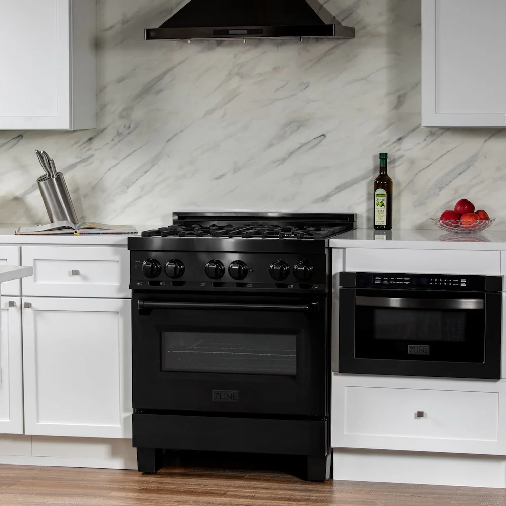 ZLINE 30 in. 4.0 cu. ft. Legacy Dual Fuel Range with 4 Burner Gas Cooktop and Electric Convection Oven in Black Stainless Steel, Open Box-Great Condition - Image 18