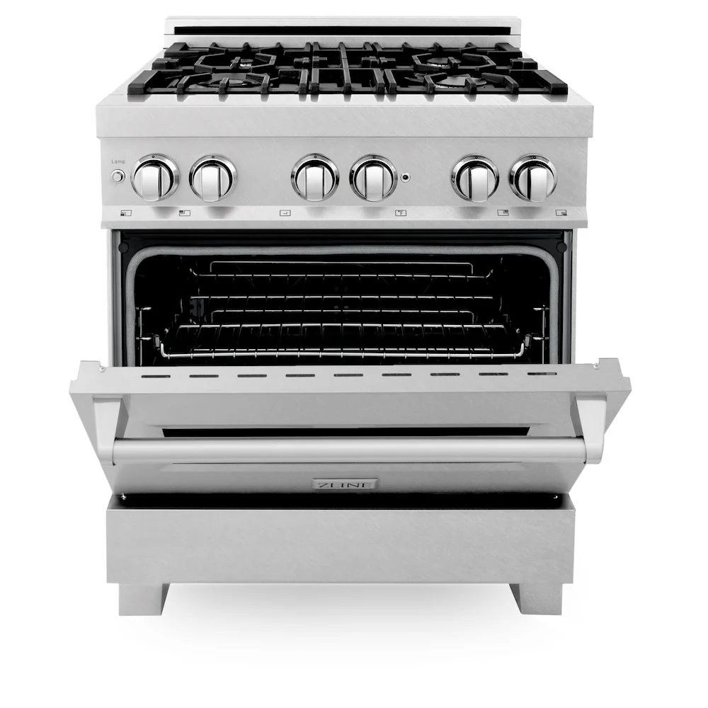ZLINE 30 in. 4.0 cu. ft. Legacy Dual Fuel Range with 4 Burner Gas Cooktop and Electric Convection Oven in Satin Stainless Steel, Open Box-Great Condition - Image 4