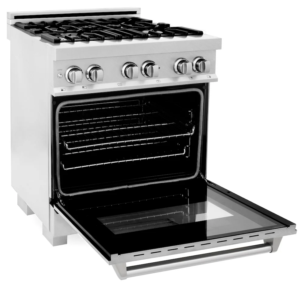 ZLINE 30 in. 4.0 cu. ft. Legacy Dual Fuel Range with 4 Burner Gas Cooktop and Electric Convection Oven in Satin Stainless Steel, Open Box-Great Condition - Image 8