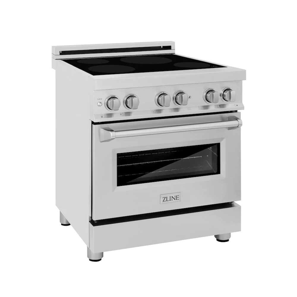 ZLINE 30 in. 4.0 cu. ft. Legacy Induction Range with 4 Element Cooktop and Electric Convection Oven in Stainless Steel, Open Box-Great Condition