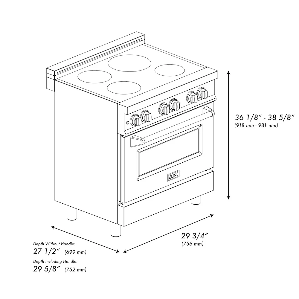 ZLINE 30 in. 4.0 cu. ft. Legacy Induction Range with 4 Element Cooktop and Electric Convection Oven in Stainless Steel, Open Box-Great Condition - Image 18