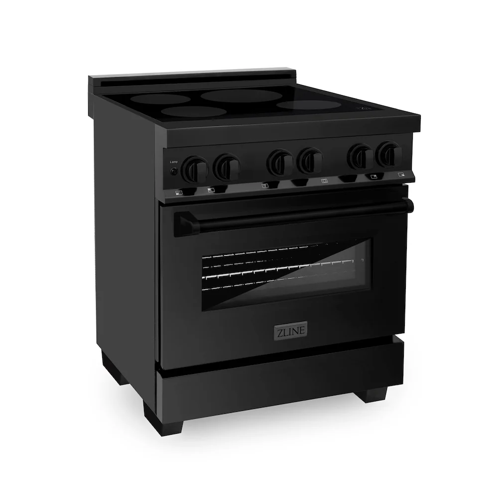 ZLINE 30 in. 4.0 cu. ft. Legacy Induction Range with 4 Element Cooktop and Electric Oven in Black Stainless Steel, Open Box-Great Condition