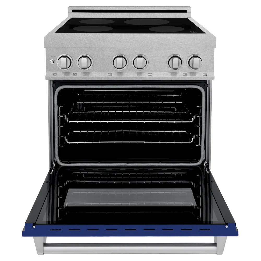 ZLINE 30 in. 4.0 cu. ft. Legacy Induction Range with 4 Element Cooktop and Electric Oven in Satin Stainless Steel and Blue Gloss Door, Open Box-Great Condition - Image 5