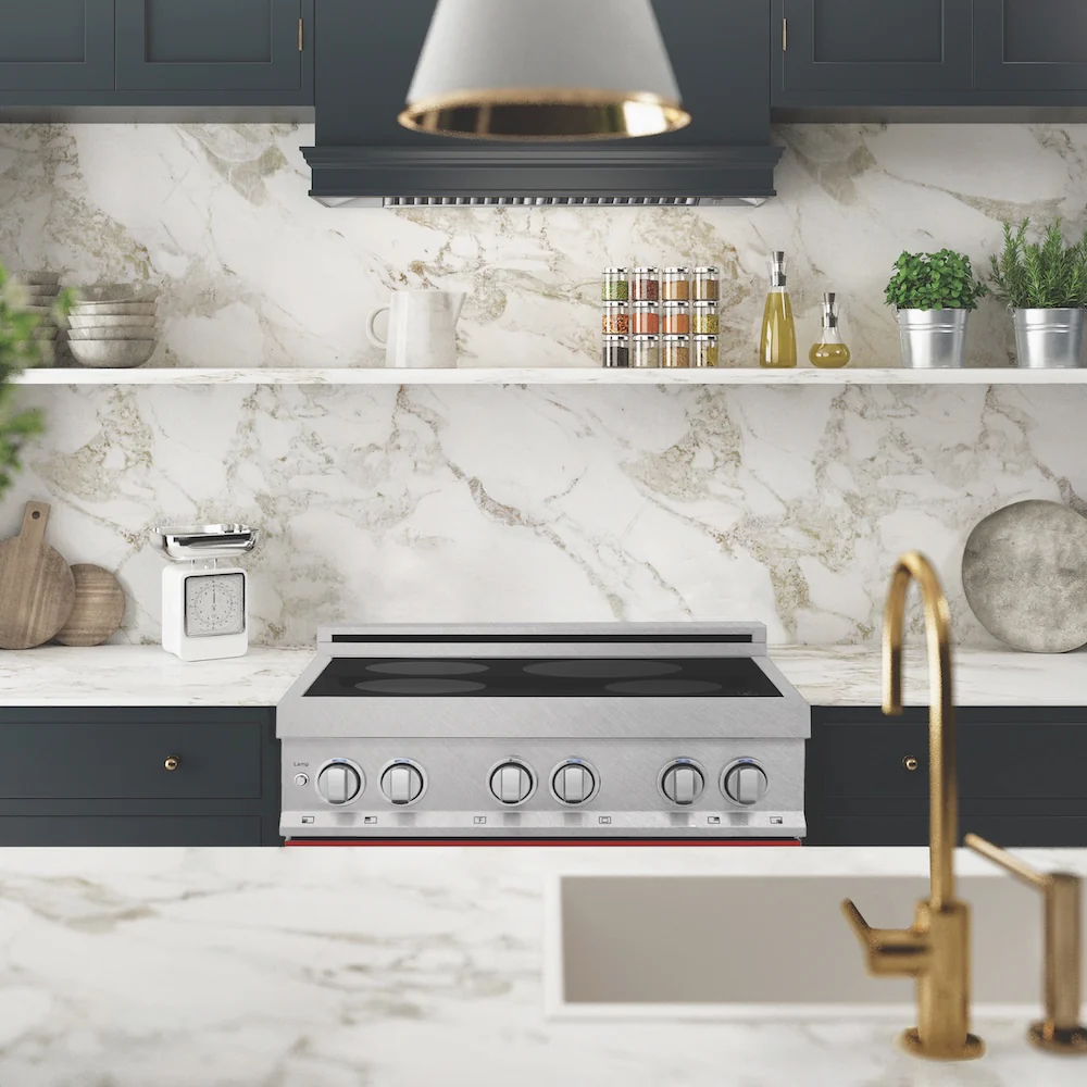 ZLINE 30 in. 4.0 cu. ft. Legacy Induction Range with 4 Element Cooktop and Electric Oven in Satin Stainless Steel and Red Gloss Door, Open Box-Great Condition - Image 3