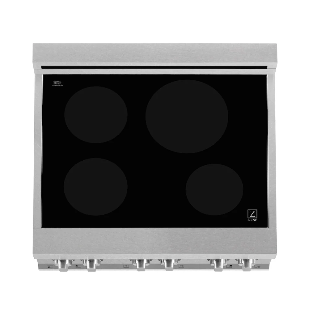 ZLINE 30 in. 4.0 cu. ft. Legacy Induction Range with 4 Element Cooktop and Electric Oven in Satin Stainless Steel and Red Matte Door, Open Box-Great Condition - Image 2