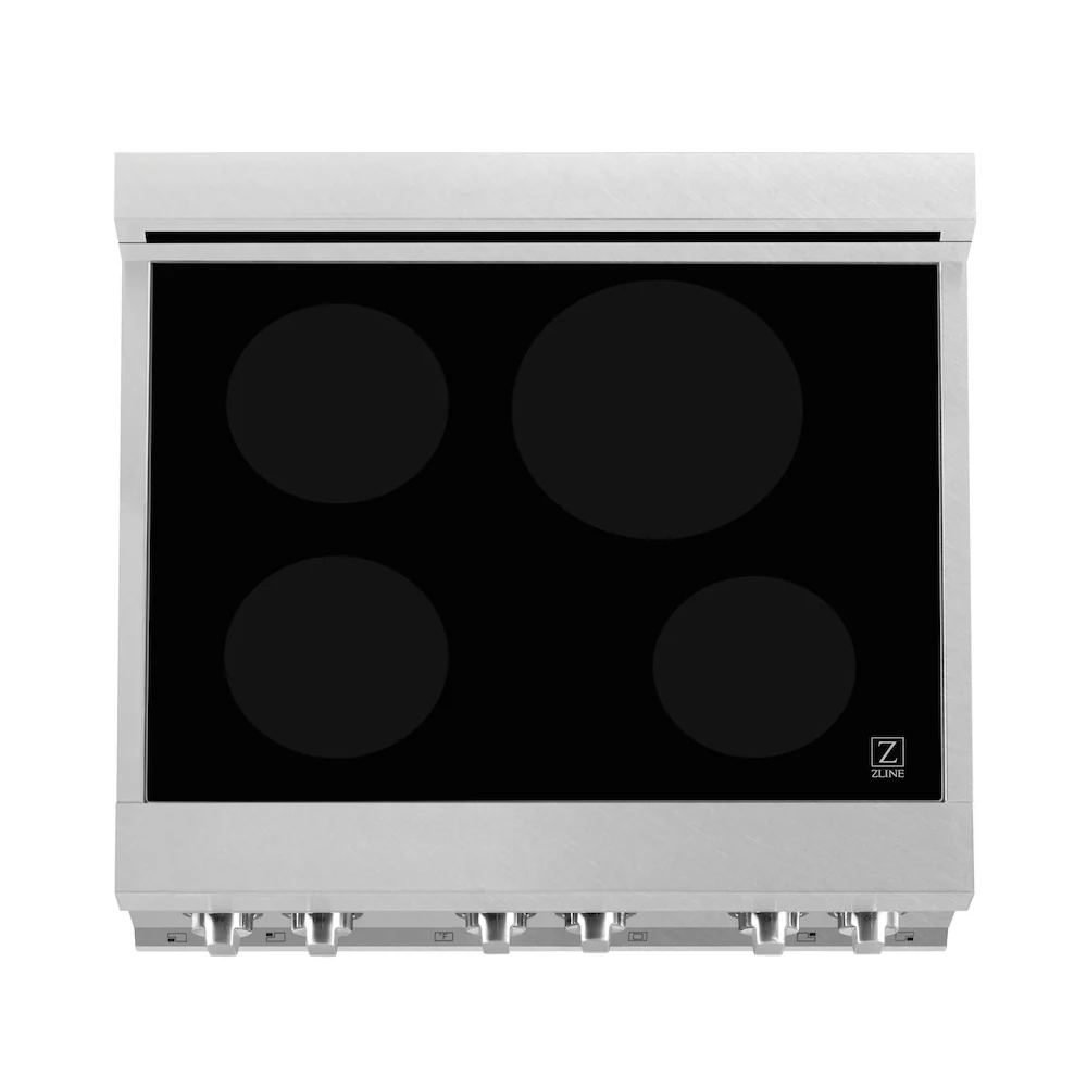 ZLINE 30 in. 4.0 cu. ft. Legacy Induction Range with 4 Element Cooktop and Electric Oven in Satin Stainless Steel and White Matte Door, Open Box-Great Condition - Image 2
