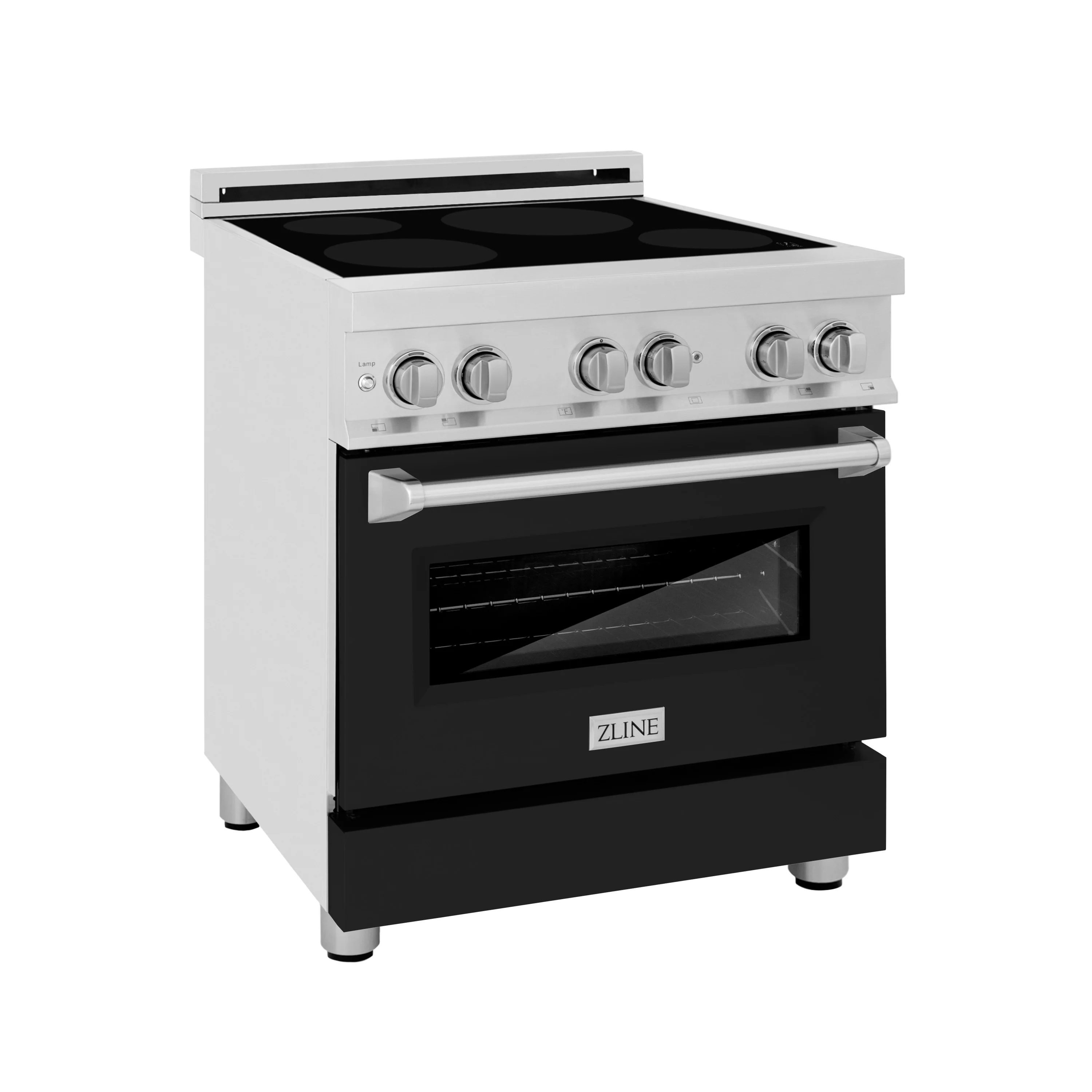 ZLINE 30 in. 4.0 cu. ft. Legacy Induction Range with 4 Element Cooktop and Electric Oven in Stainless Steel and Black Matte Door, Open Box-Great Condition