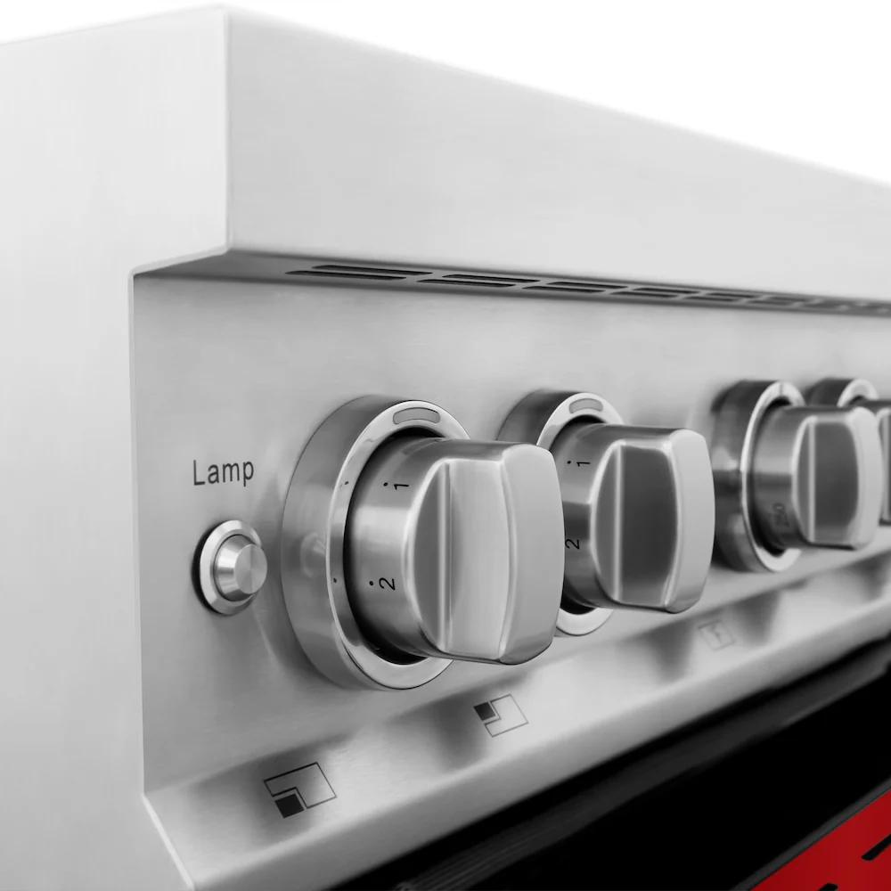 ZLINE 30 in. 4.0 cu. ft. Legacy Induction Range with 4 Element Cooktop and Electric Oven in Stainless Steel and Red Gloss Door, Open Box-Great Condition - Image 5
