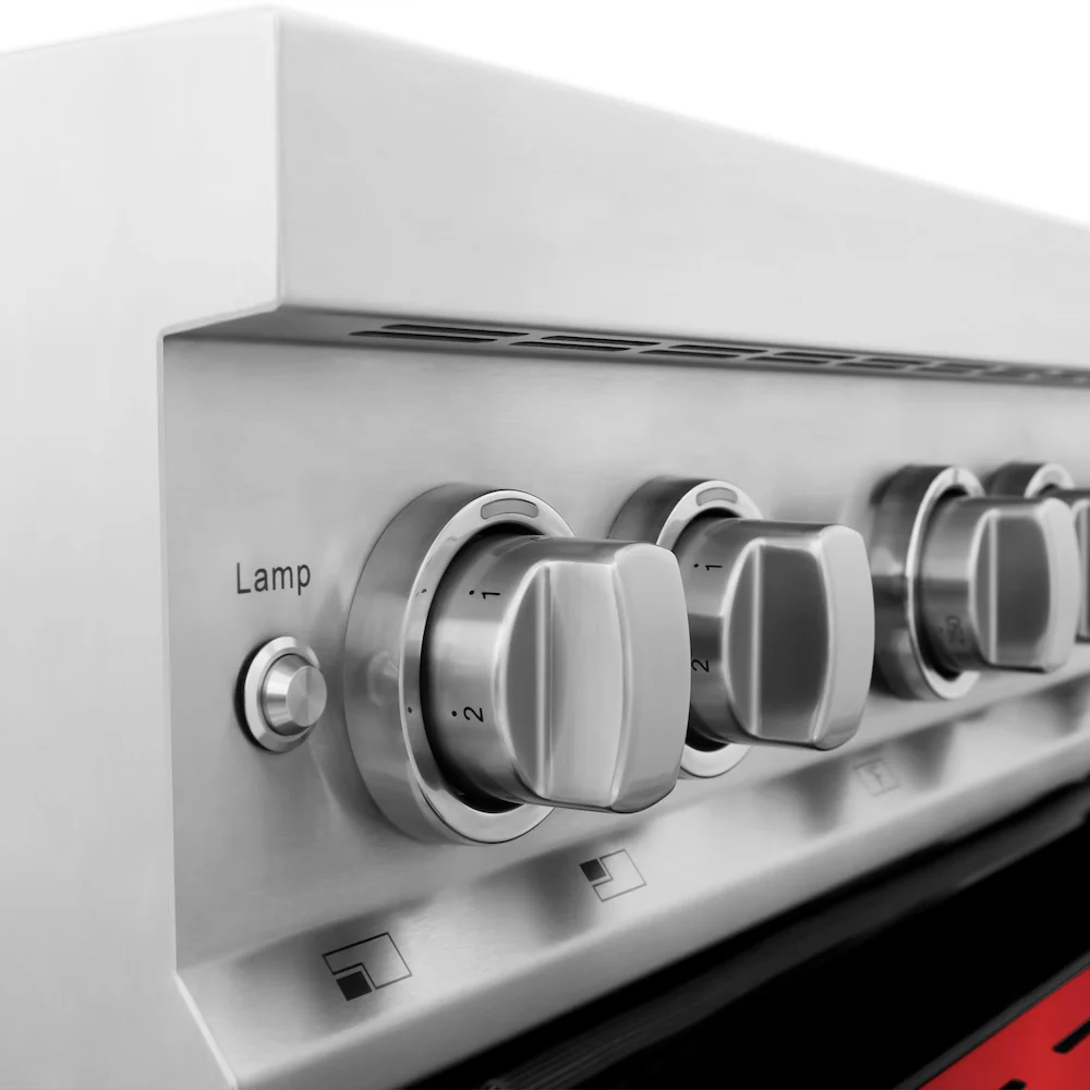 ZLINE 30 in. 4.0 cu. ft. Legacy Induction Range with 4 Element Cooktop and Electric Oven in Stainless Steel and Red Matte Door, Open Box-Great Condition - Image 6